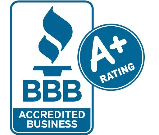 BBB Accredited Business logo with an A+ rating.