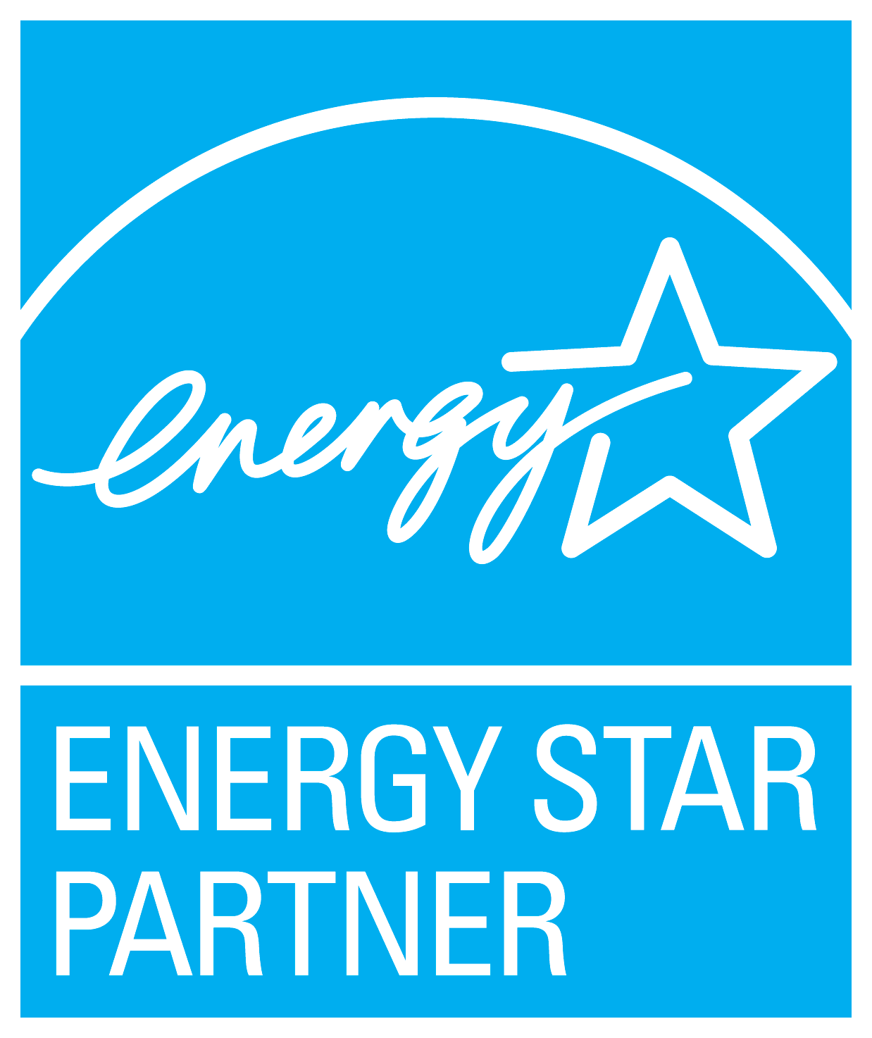 Blue Energy Star Partner certification logo with the words 'energy' and 'star' and an outline of a star, and 'ENERGY STAR PARTNER' written below.