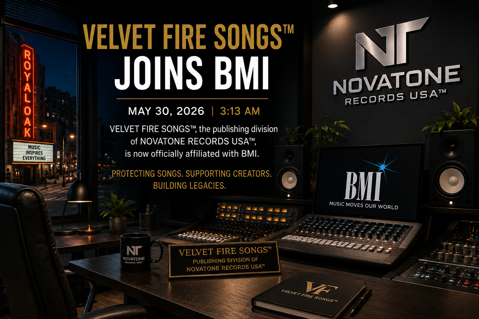 VELVET FIRE SONGS™ Joins BMI
