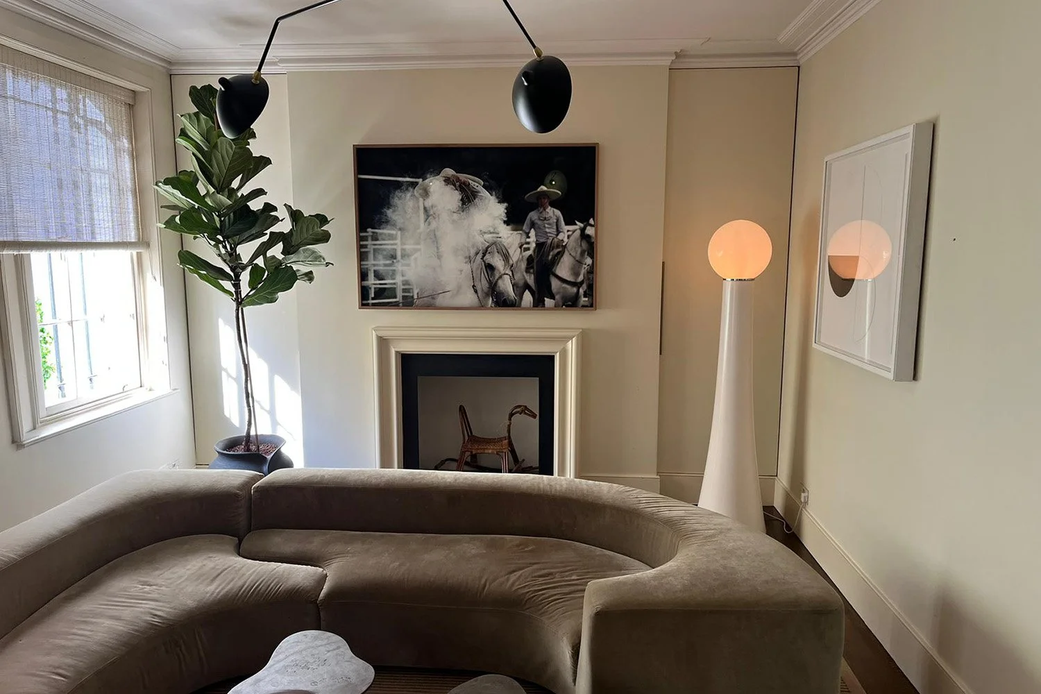 Private home with artwork, lighting and furniture carefully installed and positioned