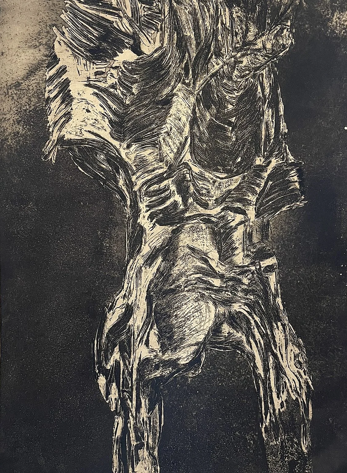  M-52 

 

 MEDIUM  : Carborundum Collagraph

 

 DIMENSIONS  : 24" X 17"

 

 PRICE  : $350