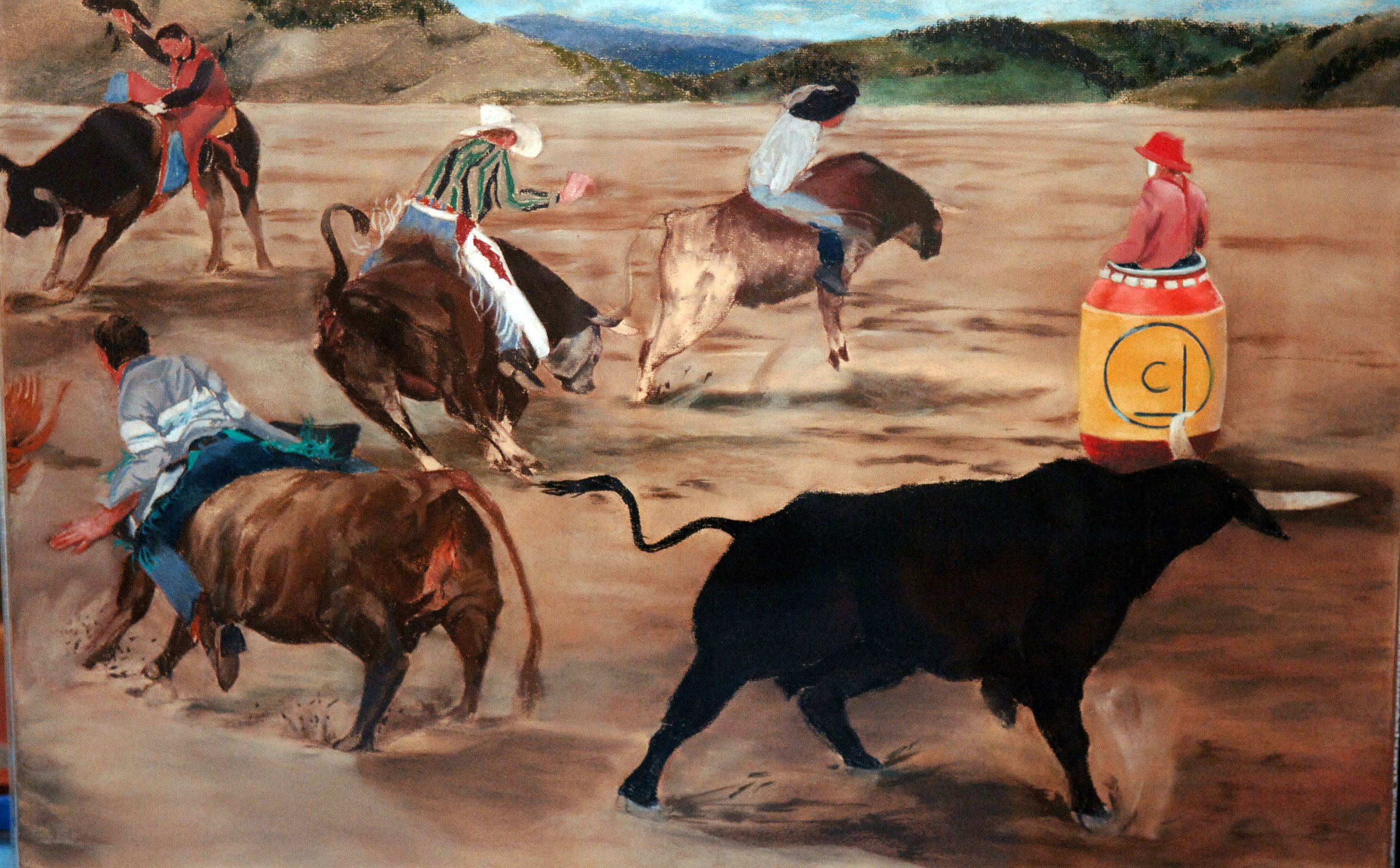  Panel 4- Bull Riding 

 

 MEDIA  : Pastel

 

 SIZE  : 31"H X 36"
