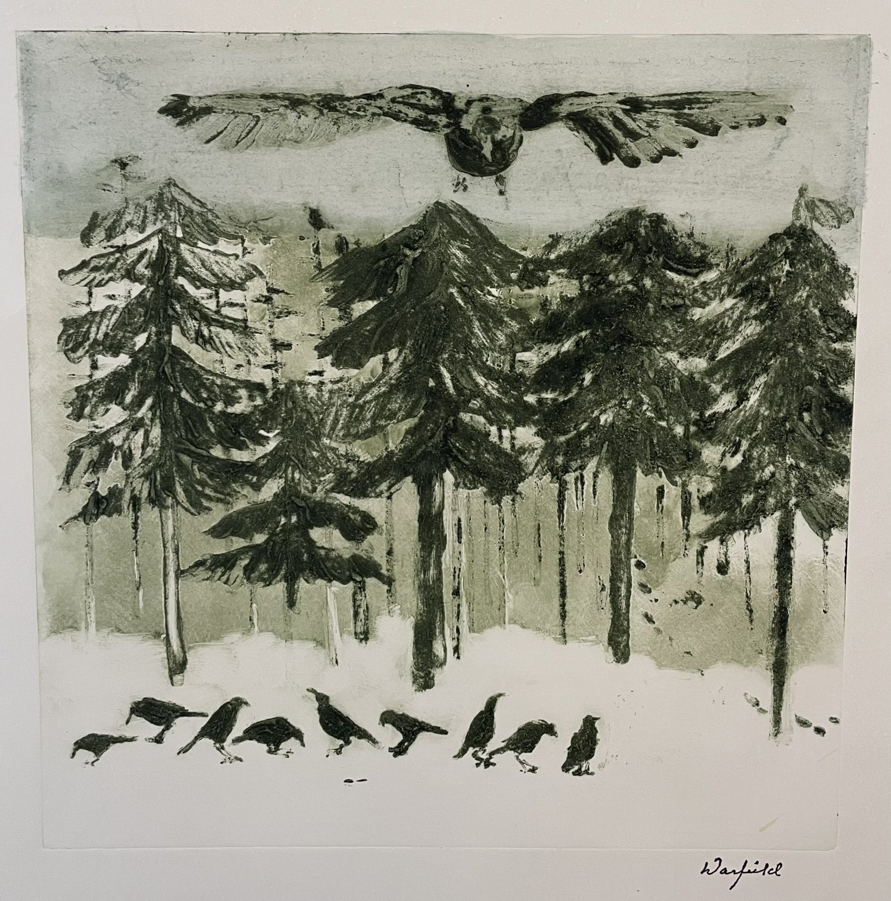  TOPIC  : Forest Flight #3

 

 MEDIA  : Monoprint

 

 SIZE  : 12" X 12"

 

 PRICE  : $375