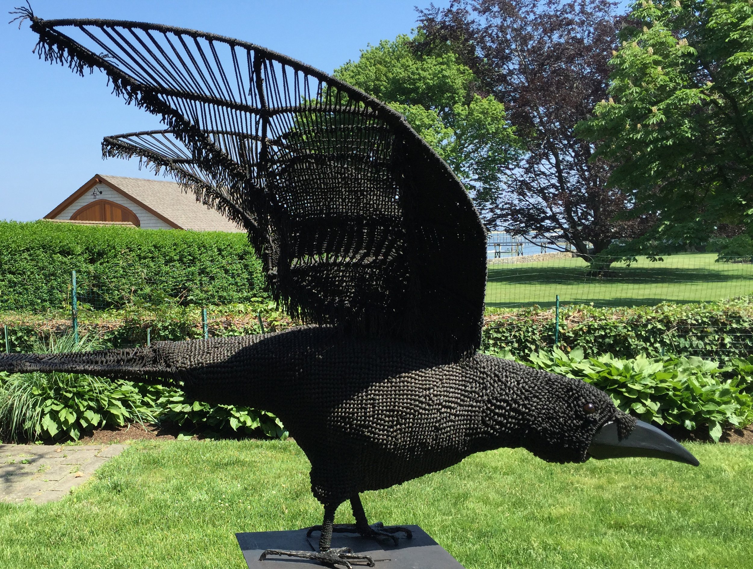  TOPIC  : Messenger II Knotted Black Pine

 

 MEDIA  : Tar Fiber Sculpture

 

 SIZE  : 8' L x 4 1/2' W x 4 1/2' H

 

 PRICE  : PRIVATE COLLECTION