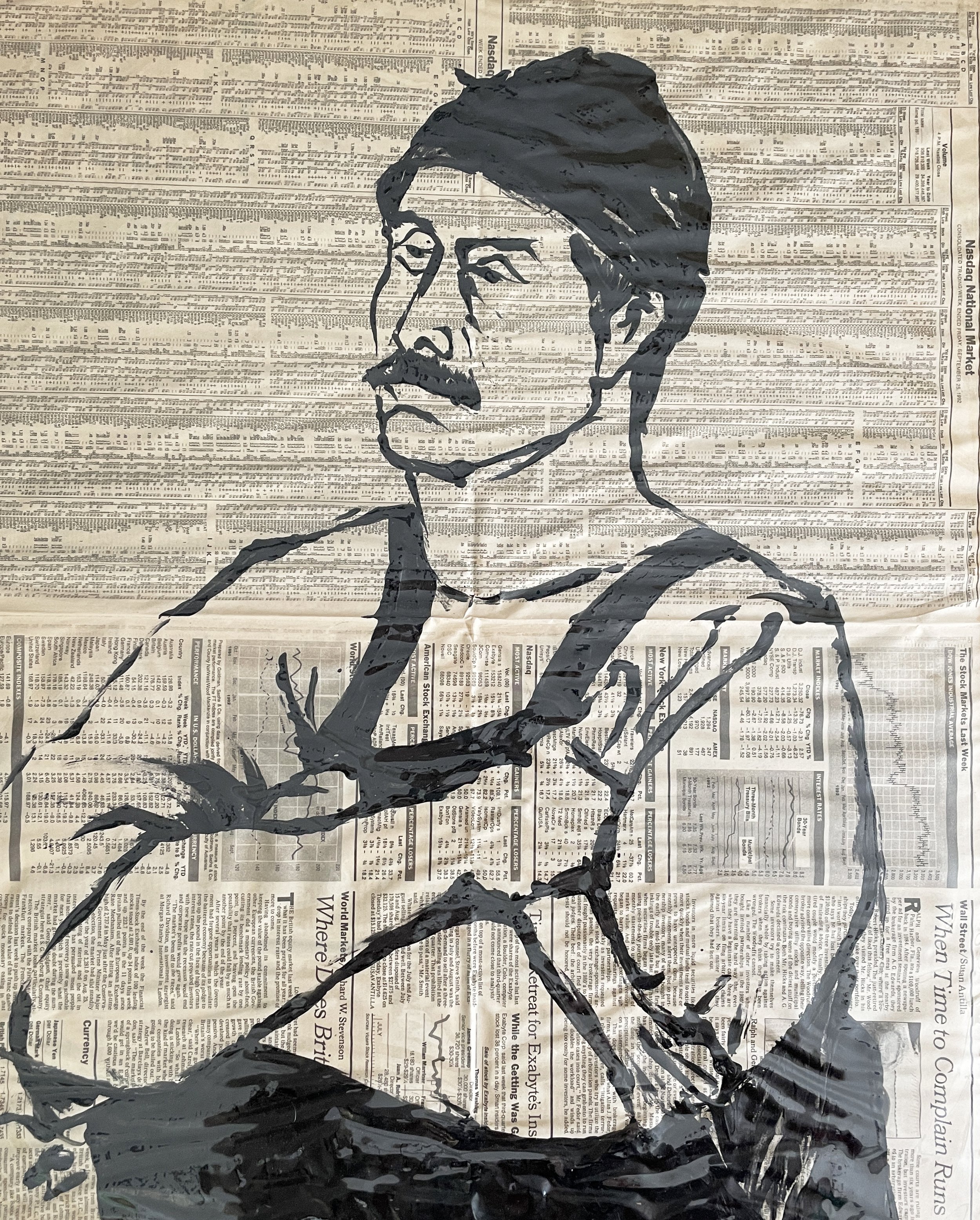  Working Man #3
 
 
 MEDIA  : India Ink On Newsprint
 
 SIZE  : 26" X 21"
 
 PRICE  : $ 375