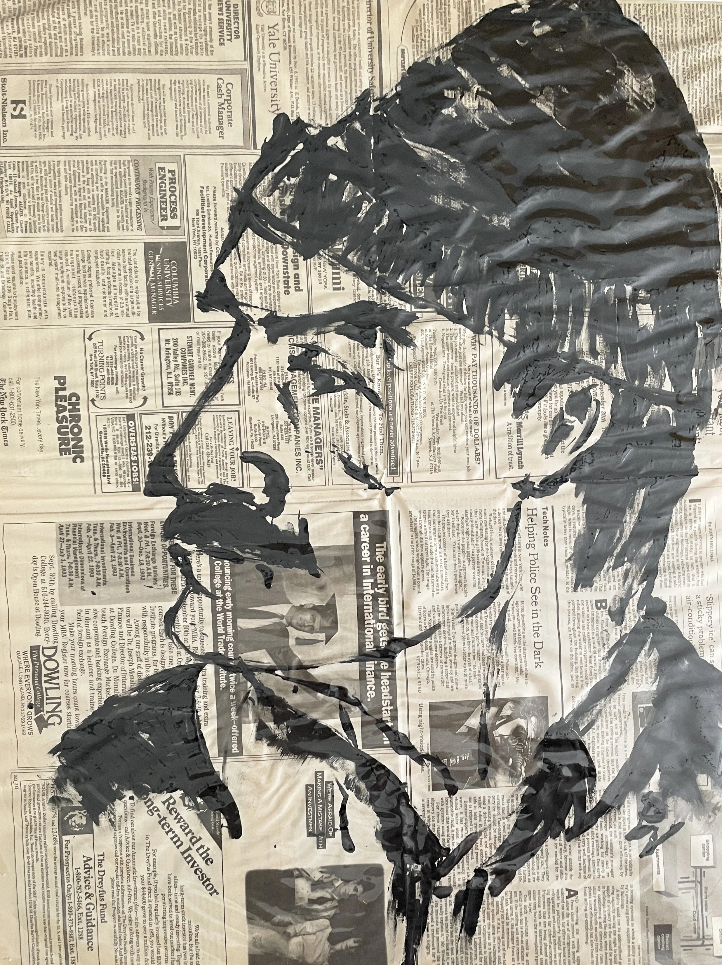  Working Man #2
 
 
 MEDIA  : India Ink On Newsprint
 
 SIZE  : 26" X 21"
 
 PRICE  : $ 375