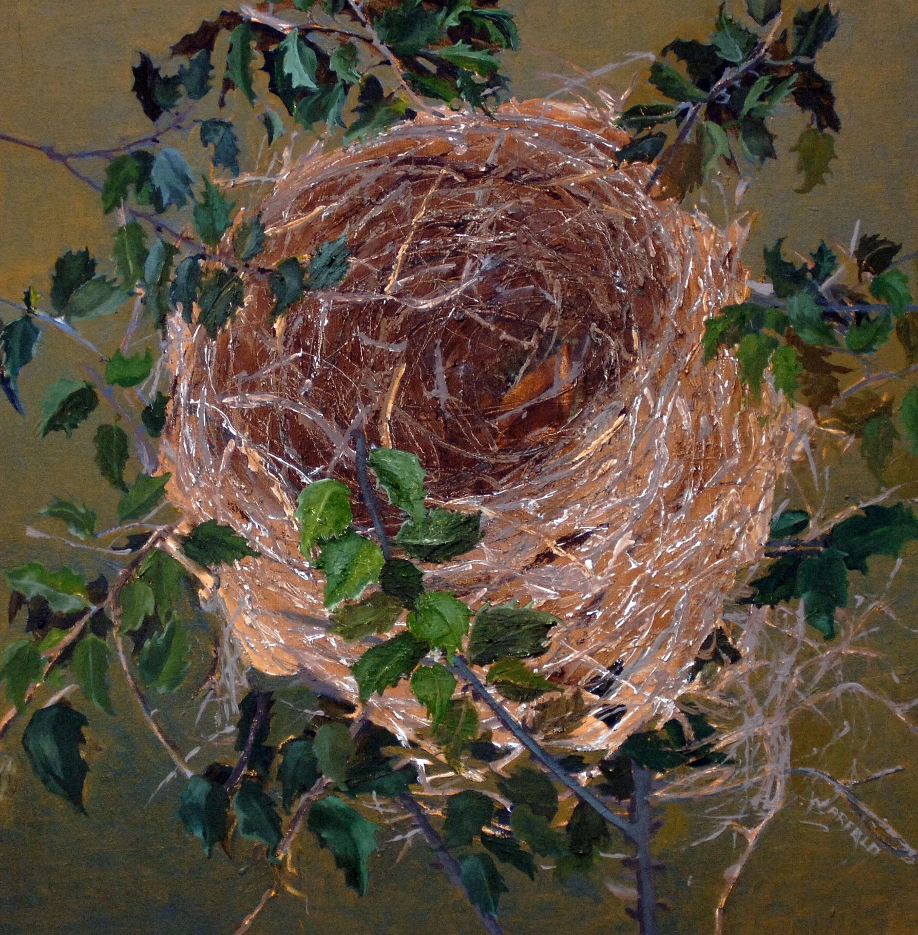  TOPIC  : THE GOLDEN NEST

 

 MEDIA  : OIL

 

 SIZE  : 20 X 20"

 

 PRICE  : $950