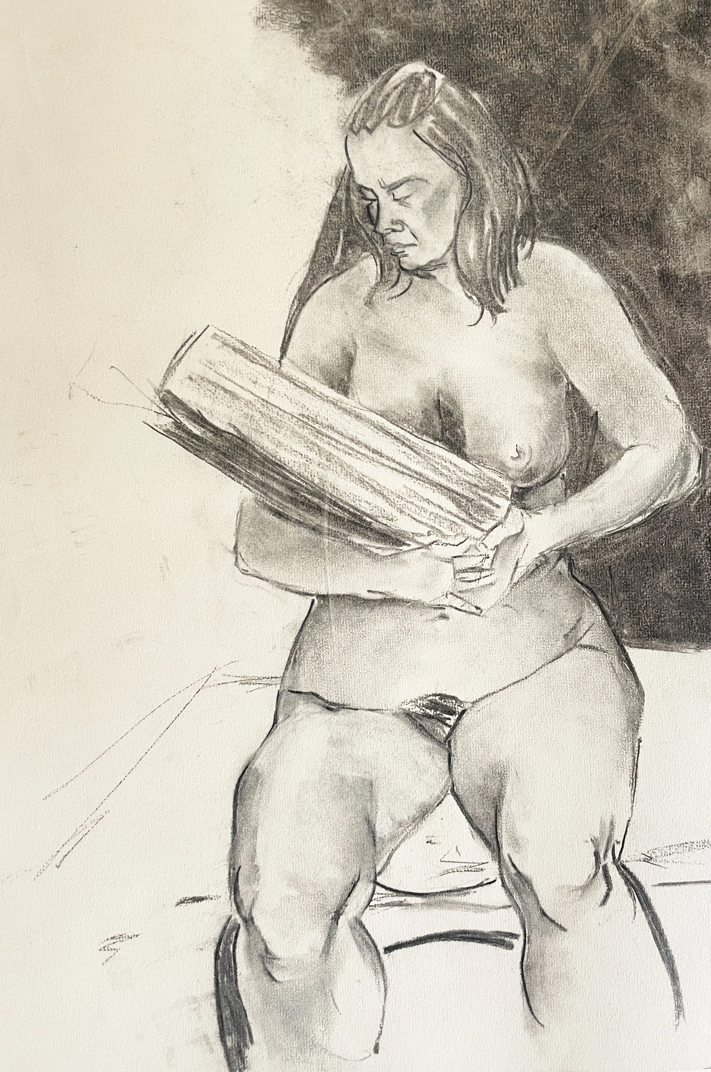  Woman With Book 
 
 MEDIA  : Charcoal
 
 SIZE  : 24" X 17"
 
 PRICE  : $ 300