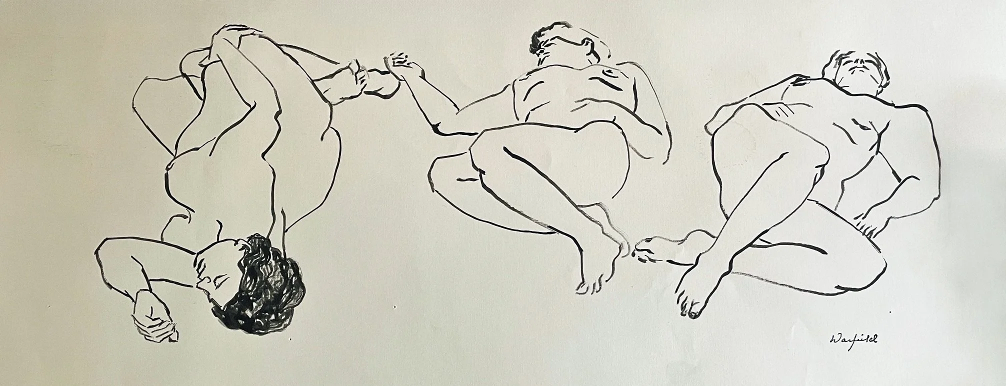  Repose 
 
 MEDIA  : Monoprint
 
 SIZE  : 11" X 26"
 
COLLECTION OF THE EROTIC HERITAGE MUSEUM, LAS VEGAS, NV 