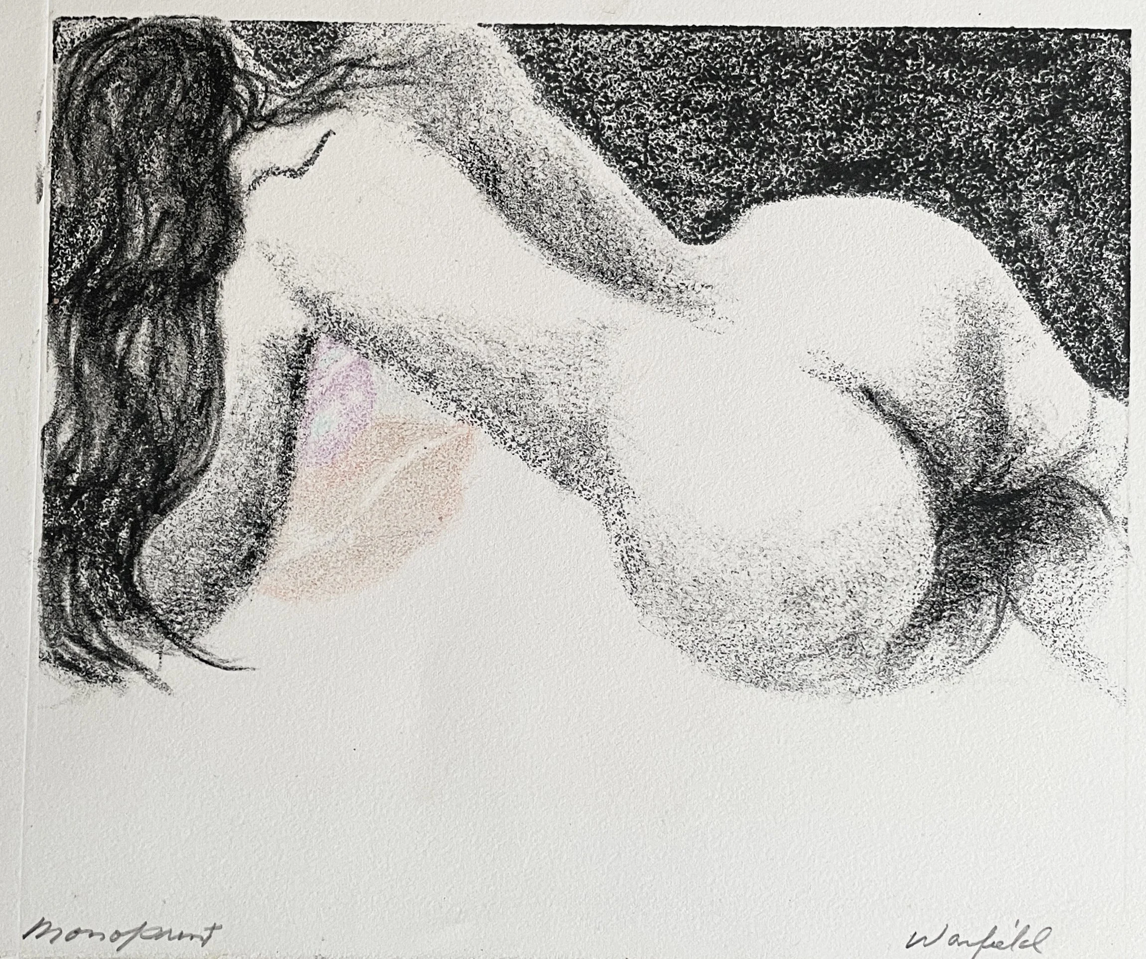  Sealed With A Kiss,
Woman Recliining-#1 
 
 MEDIA  : Monoprint
 
 PRICE  : $ 200