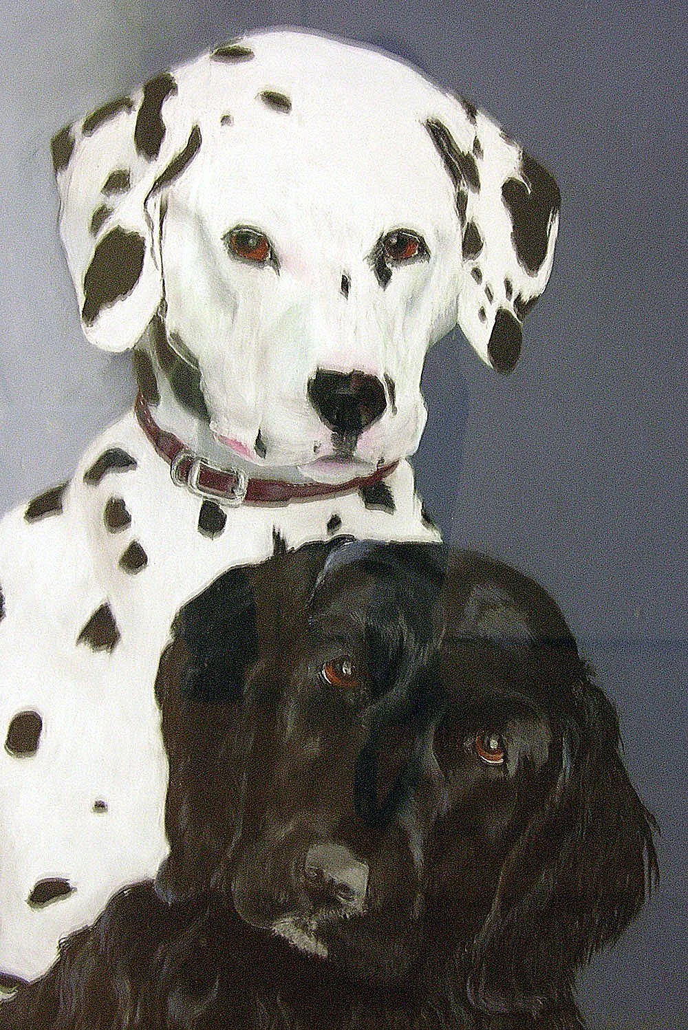  TOPIC  : Dog Portrait

 

 PAINTING  : Stogie And Raven

 

 MEDIA  : Oil

 

 SIZE  : 24" X 18”

 

 PRICE  : PRIVATE COLLECTION