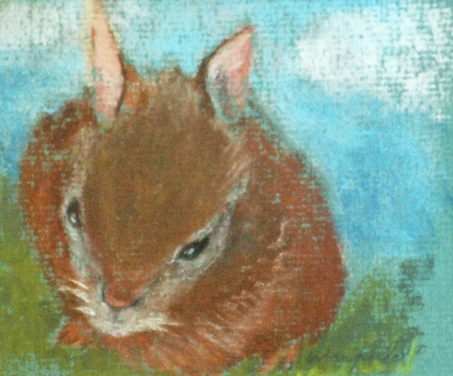  TOPIC  : Bunny

 

 PAINTING  : Bunny Study #3

 

 MEDIA  : Pastel

 

 SIZE  : 5" X 5"

 

 PRICE  : PRIVATE COLLECTION