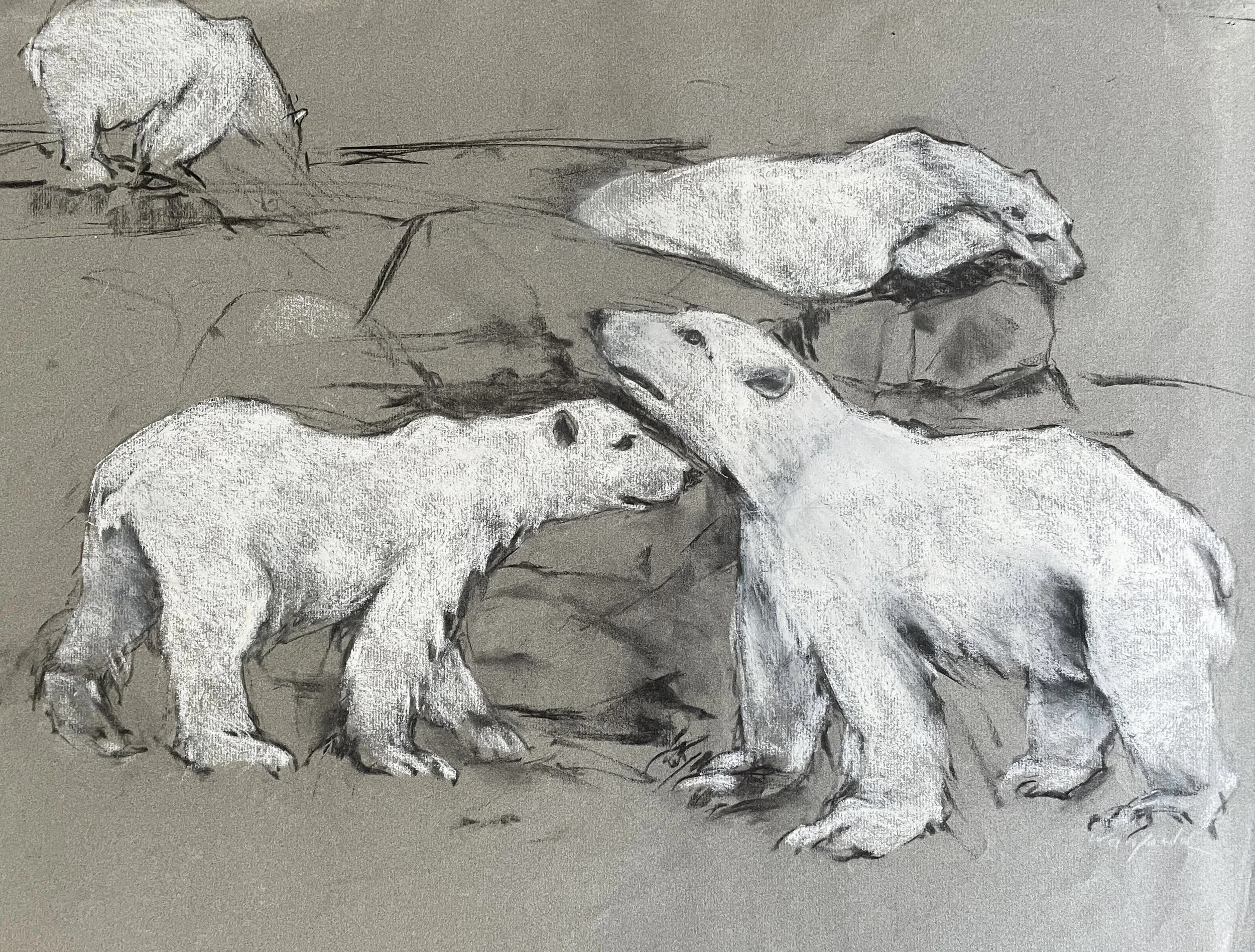  TOPIC  : Polar

 

 PAINTING  : Polar Bears

 

 MEDIA  :  Charcoal-Pastel

 

 SIZE  :  19 X 23

 

 PRICE  : $650