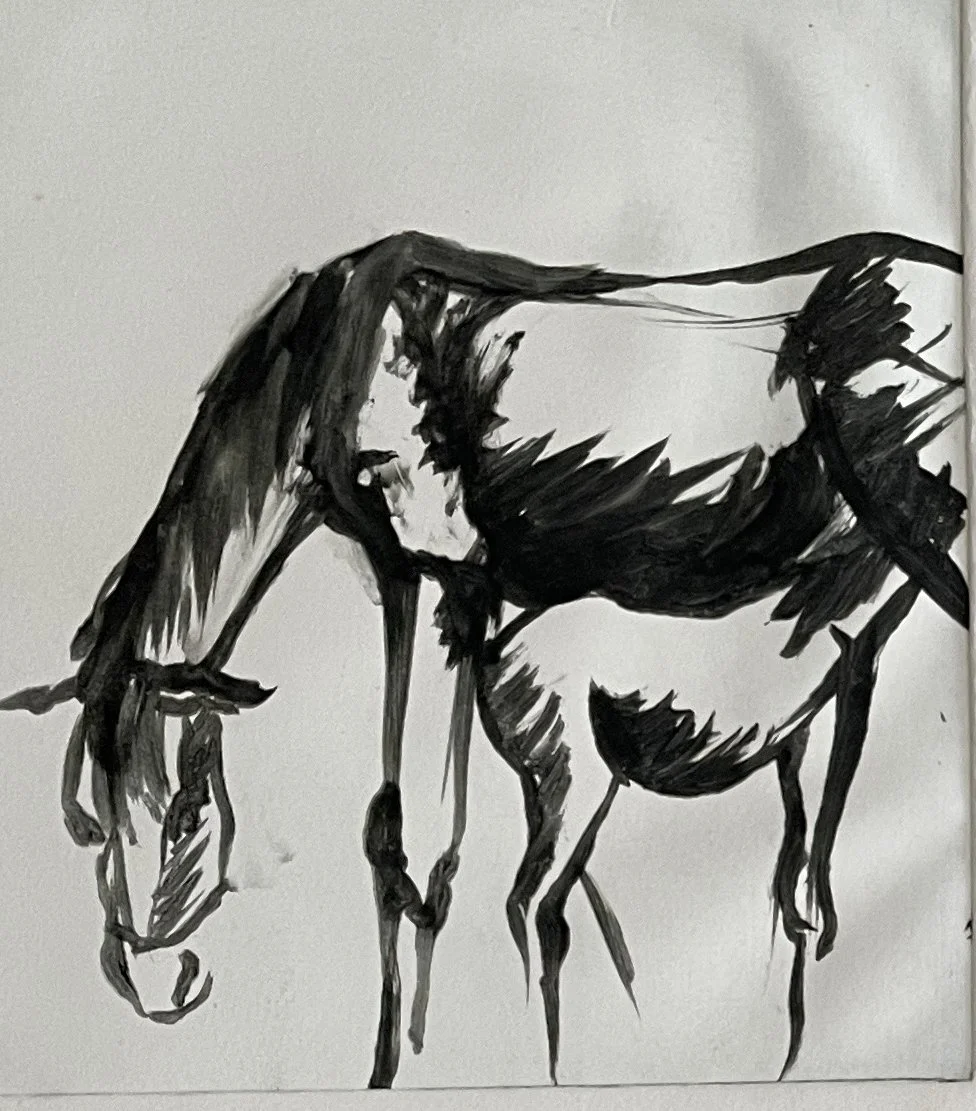 TOPIC  : Horse

 

 PAINTING  : Horse Grazing #3

 

 MEDIA  : Monoprint

 

 SIZE  : 8 X 7
 

 PRICE  : $175