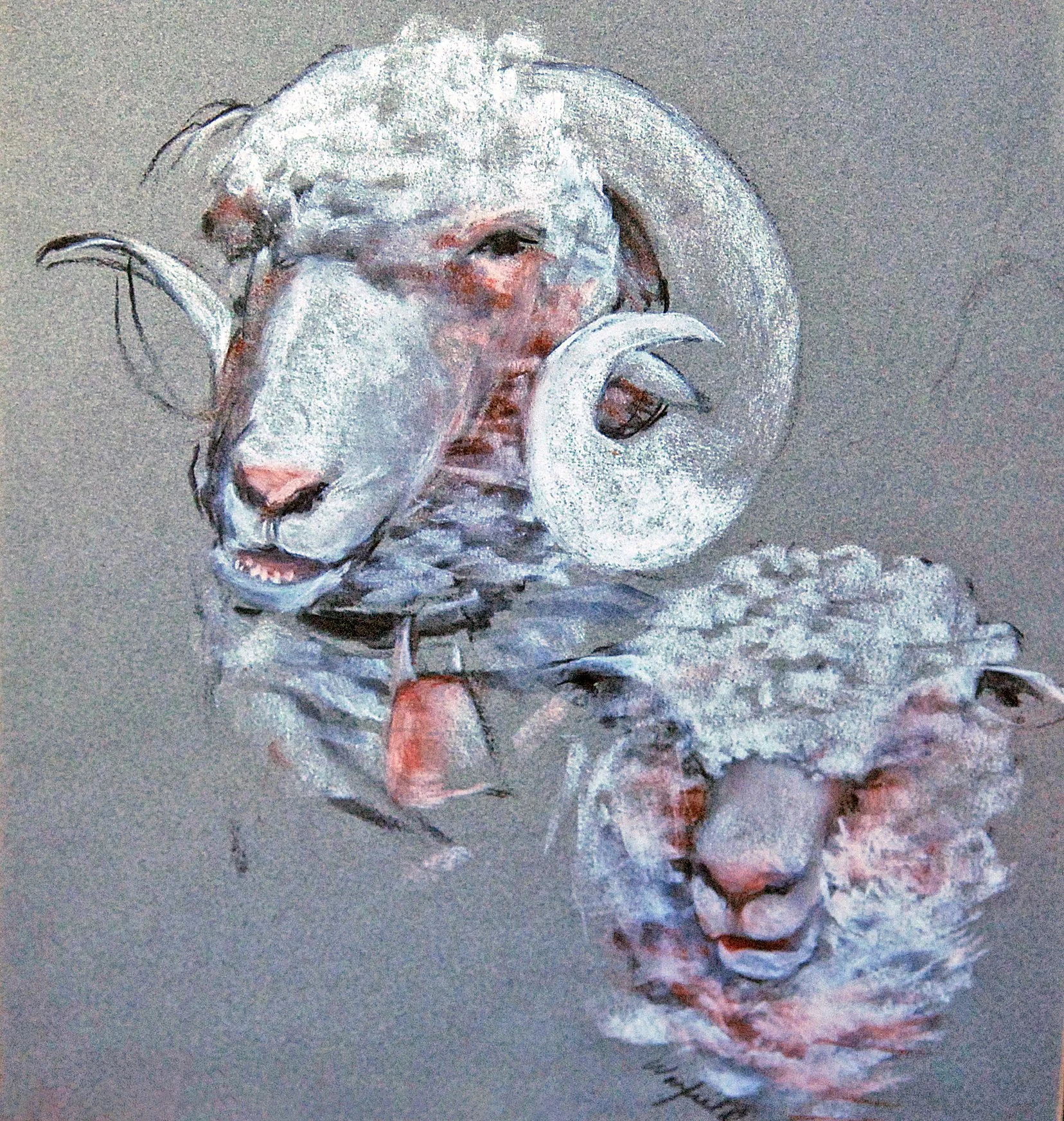  TOPIC  : Sheep

 

 PAINTING  : Sheep Couple

 

 MEDIA  :  Pastel

 

 SIZE  :  13 X 12”

 

 PRICE  : $650