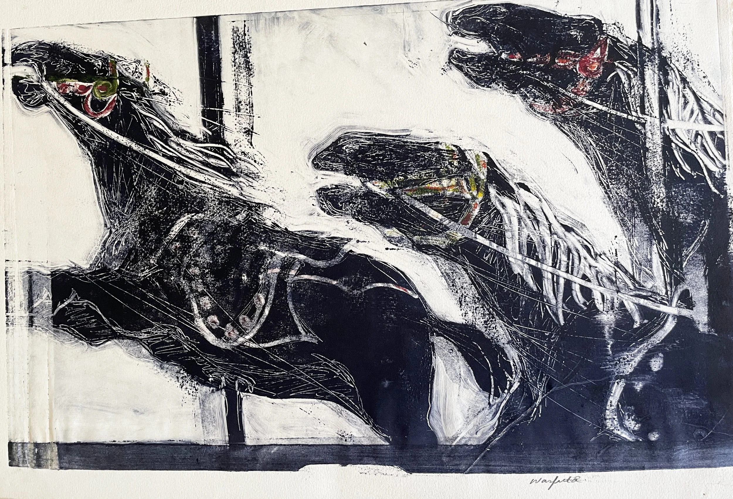  Trio 

 

 MEDIUM  : Monoprint

 

 DIMENSIONS  :  13" X 21"

 

 PRICE  : $450
