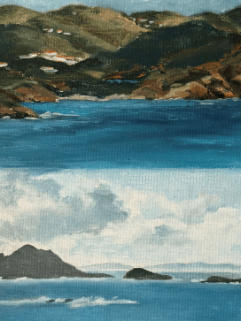  TOPIC  : U.S. Virgin Islands

 

 PAINTING  : Multiple Views Of Water Island, St. Thomas, U.S. Virgin Islands

 

 MEDIA  : Oil On Canvas

 

 SIZE  : Not Specified

 

 PRICE  : $350
