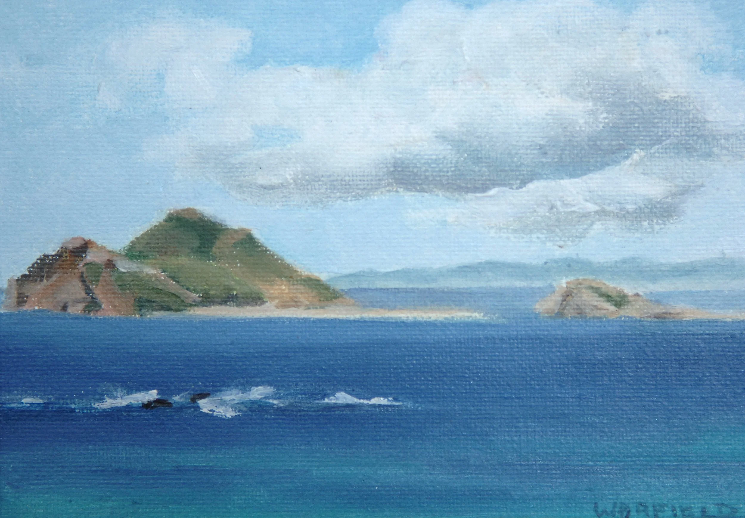  TOPIC  : U.S. Virgin Islands

 

 PAINTING  : St. Thomas, U.S. Virgin Islands

 

 MEDIA  : Oil

 

 SIZE  : 4 1/2" X 6"

 

 PRICE  : $250
