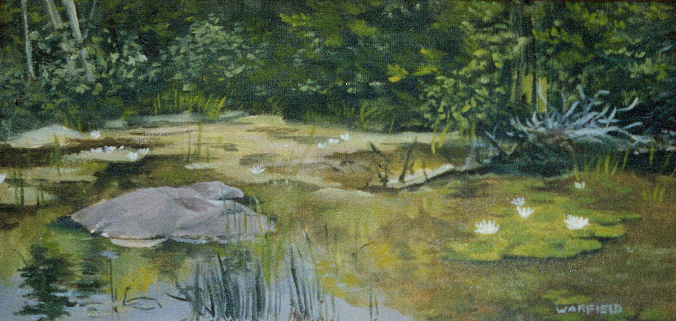  TOPIC  : Maine

 

 PAINTING  : Diary Of Nellie’s Pond, South Bristol, Maine - Tuesday

 

 MEDIA  : Oil On Canvas

 

 SIZE  : 10" X 18"

 

 PRICE  : Private Collection
