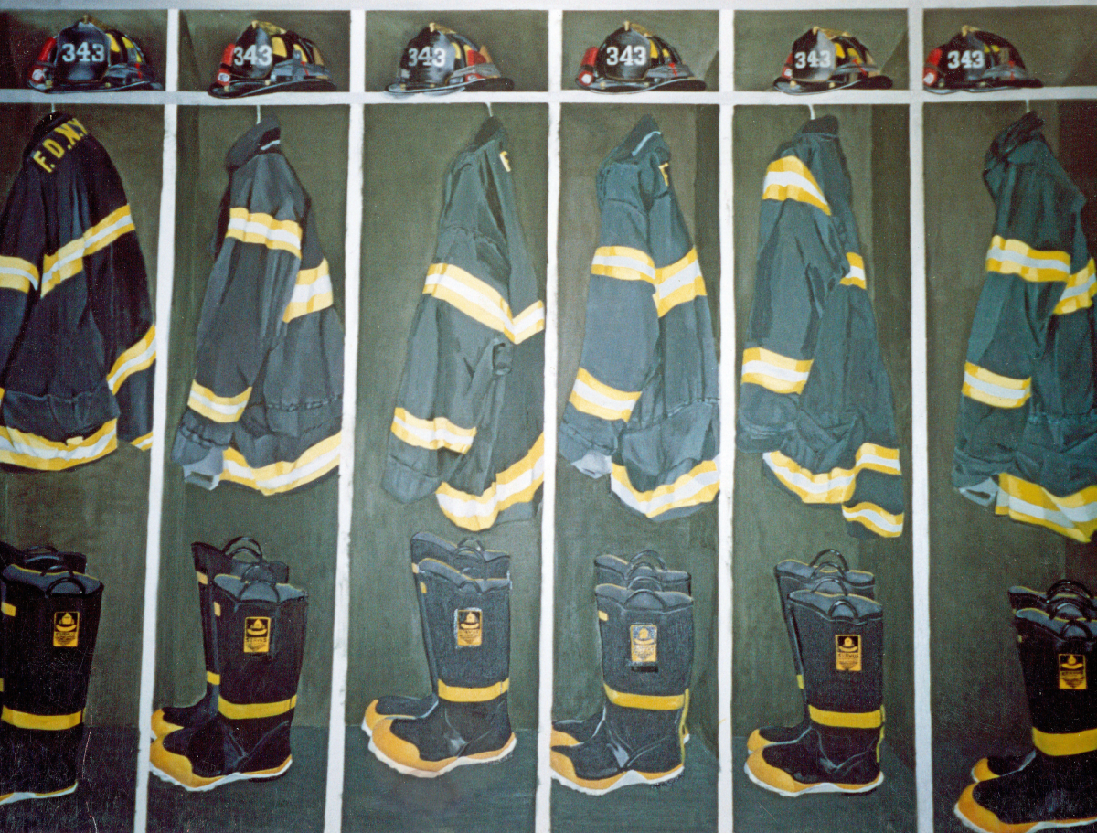 TOPIC  : The Price of Courage

 

 MEDIA  : Oil on Canvas

 

 SIZE  : 54” X 60”

 

 PRICE  : DONATED in 2005,TO THE NEW YORK CITY FIRE DEPARTMENT. THE PAINTING IS ON PERMANENT DISPLAY AT THE F.D.N.Y. FIREFIGHTER'S ACADEMY AT RANDALL’S ISLAND, NY

