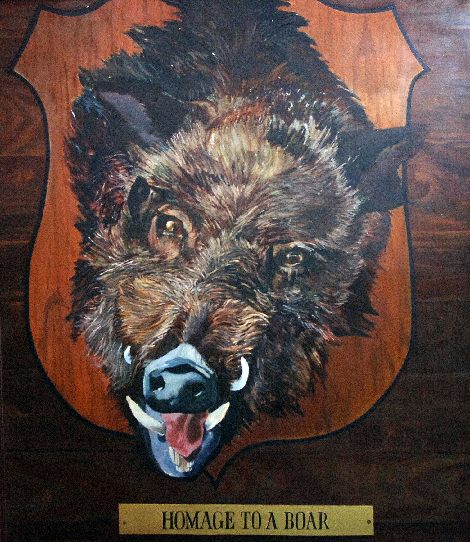  TOPIC  : Trophy

 

 PAINTING  : Homage To A Boar

 

 MEDIA  :  Oil On Canvas

 

 SIZE  :  41 X 49"

 

 PRICE  : $7,500