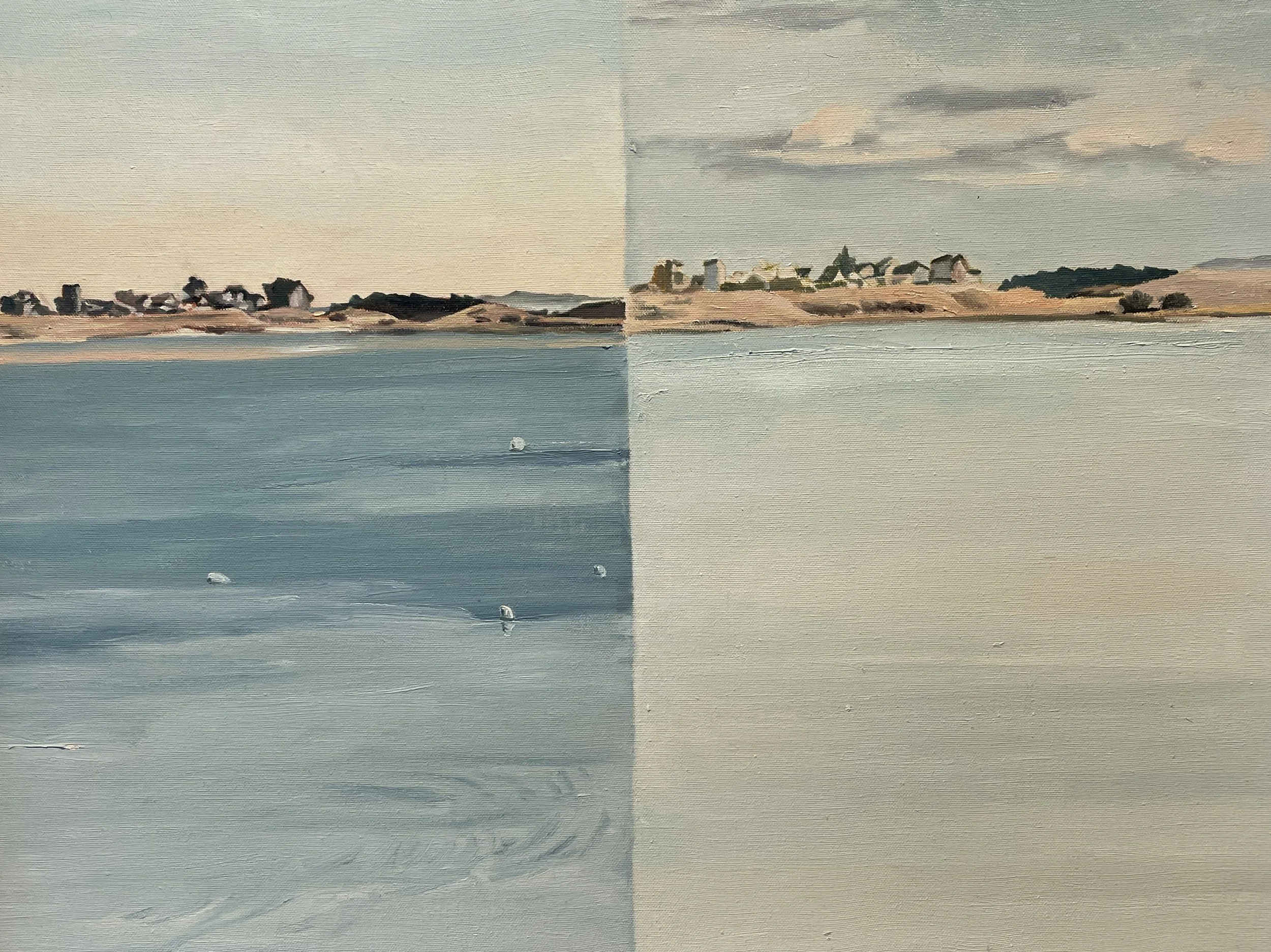  TOPIC  : Shelter Harbor, RI

 

 PAINTING  : The Breachway, Quonnie Pond, Westerly, Ri

 

 MEDIA  : Oil

 

 SIZE  : 18" X 24"

 

 PRICE  : Collection of the Mattituck Museum, Waterbury, Ct.
