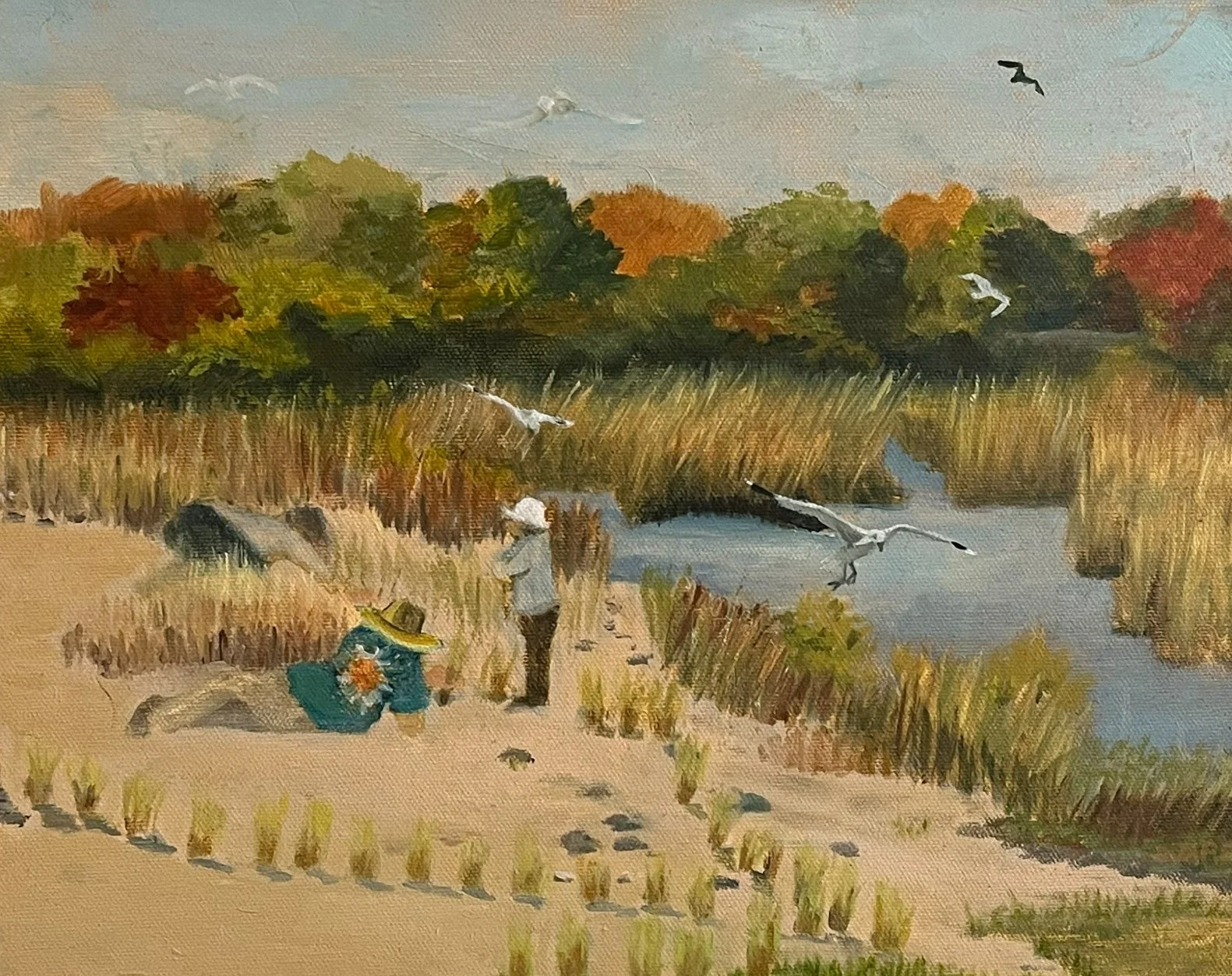  TOPIC  : Connecticut

 

 PAINTING  : Volunteers Planting Sea Grass, St. Mary’s By The Sea, Bridgeport, Ct

 

 MEDIA  : Oil

 

 SIZE  : 12" X 16"

 

 PRICE  : Private Collection
