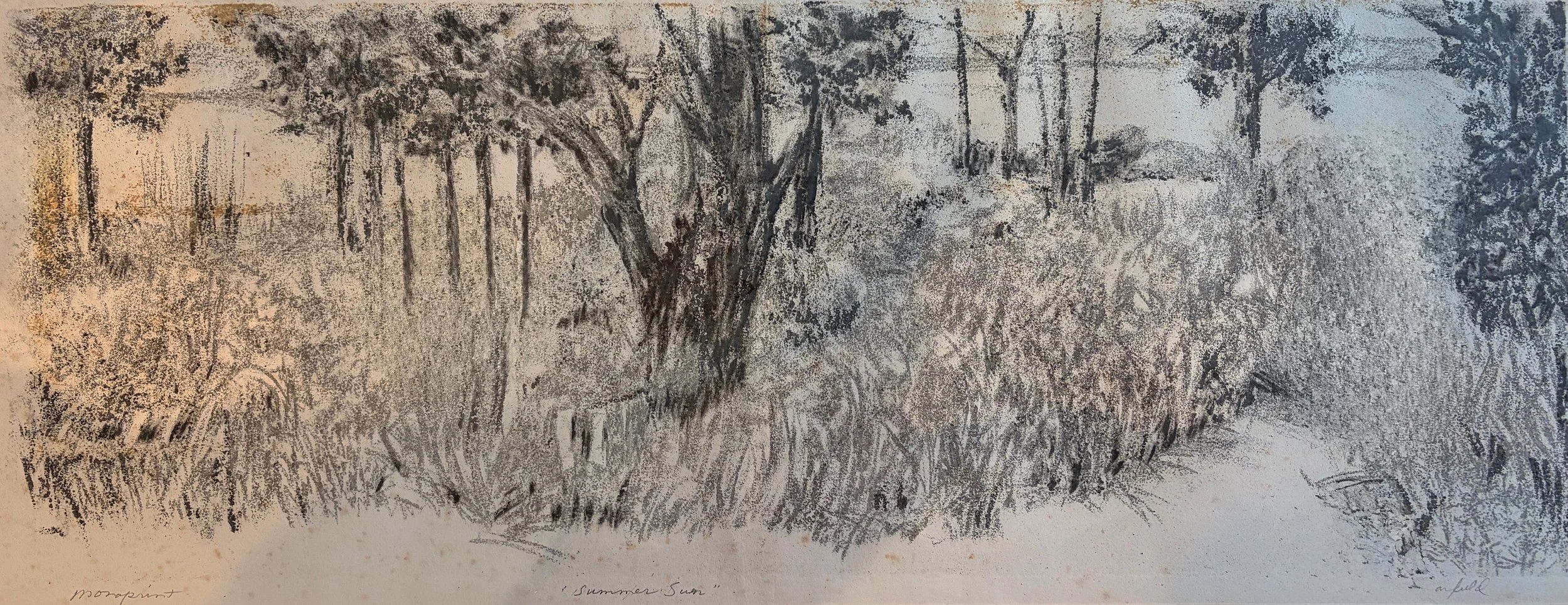  TOPIC  : Connecticut

 

 PAINTING  : Summer Fun, Mason’s Island, Mystic, Ct

 

 MEDIA  : Charcoal

 

 SIZE  : 10" X 27"

 

 PRICE  : $250
