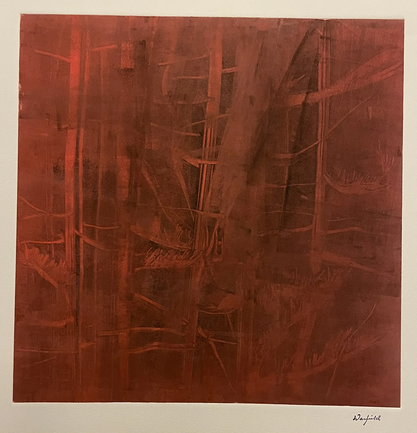  TOPIC  : Bamboo

 

 PAINTING  : Bamboo Dark Red

 

 MEDIA  : Monoprint

 

 SIZE  : 18" X 18"

 

 PRICE  : $750
