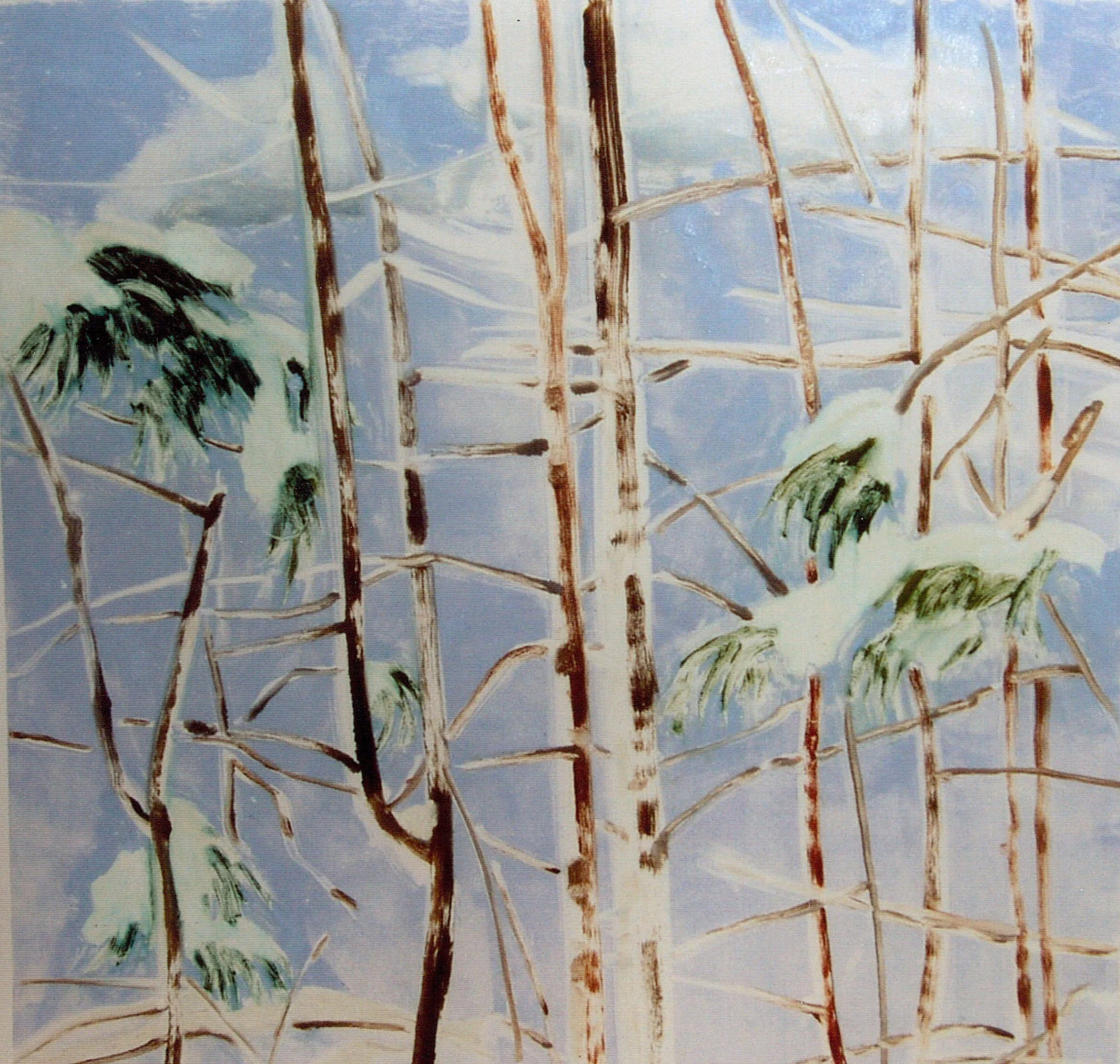 TOPIC  : Bamboo

 

 PAINTING  : Baby Its Cold Outside

 

 MEDIA  : Monoprint

 

 SIZE  : 18" X 18"

 

 PRICE  : $950
