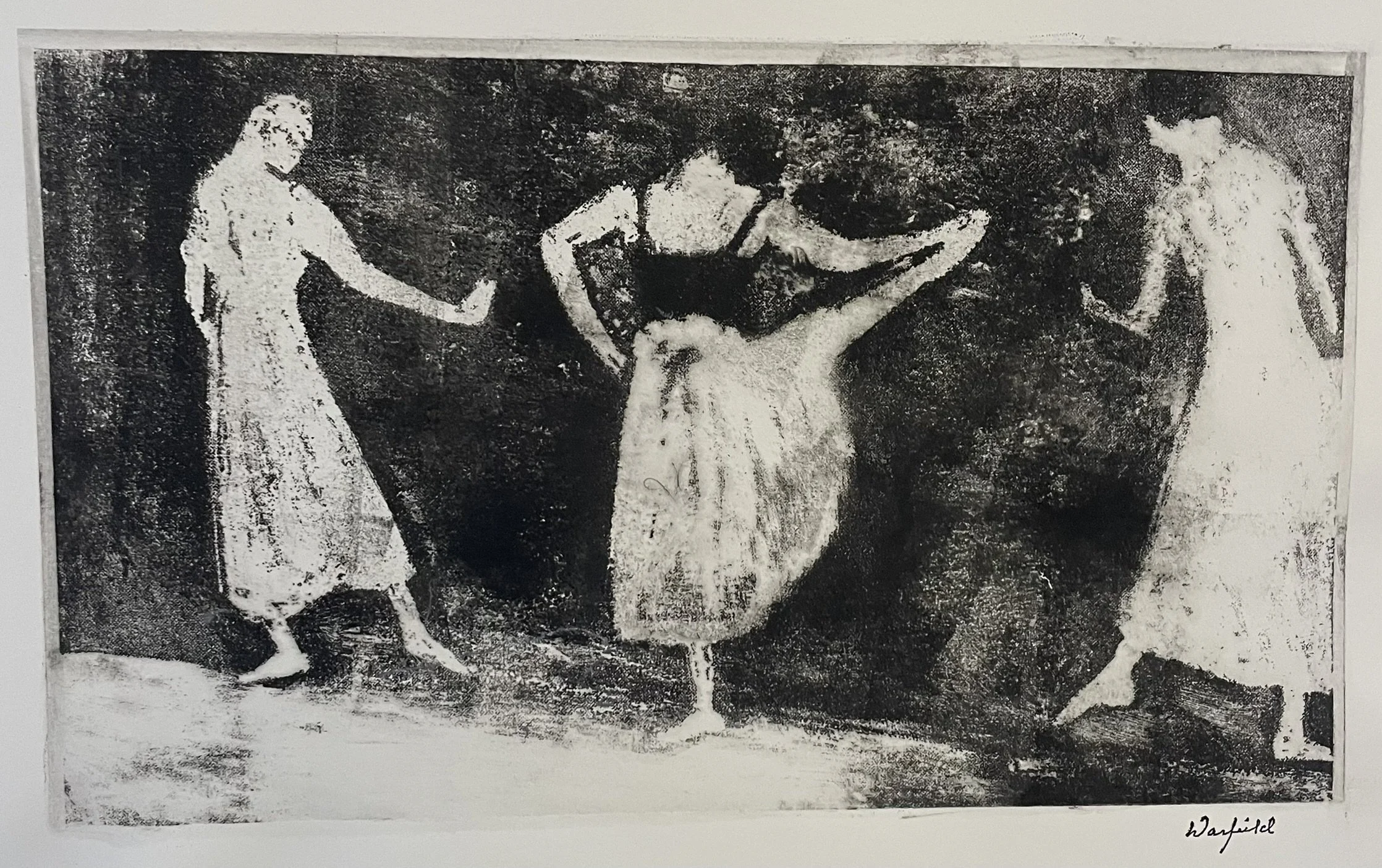  Ballerinas At The Bar #3
 
 
 MEDIA  : Monoprint
 
 SIZE  : 10" X 16.5"
 
 PRICE  : $ 350