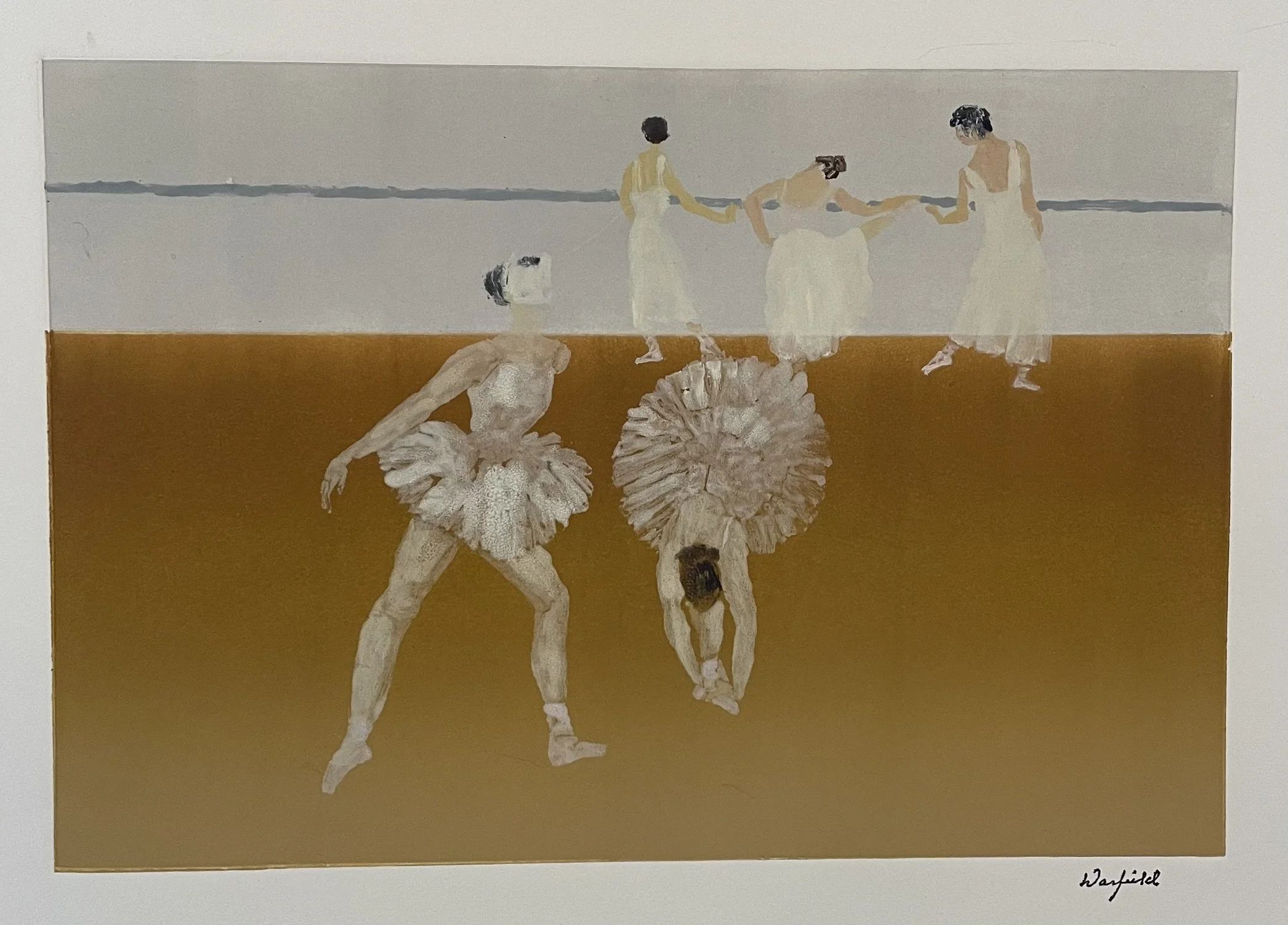 Ballerinas At The BarMasked #2
 
 
 MEDIA  : Monoprint
 
 SIZE  : 12" X 18"
 
 PRICE  : $ 200