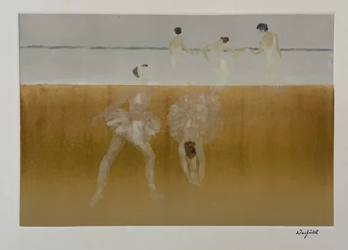  BALLERINAS AT THE BAR - MASKED #1 
 

 PRICE  : $200
 

 SIZE  : 12" X 18"
 

 MEDIA  : MONOPRINT