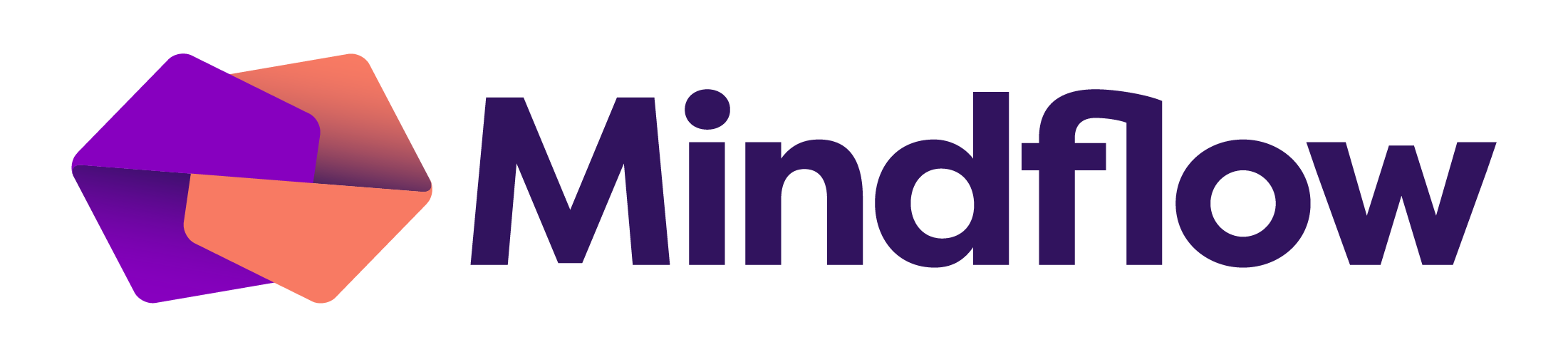 Mindflow logo with a geometric purple and orange shape and the word 'Mindflow' in dark purple text
