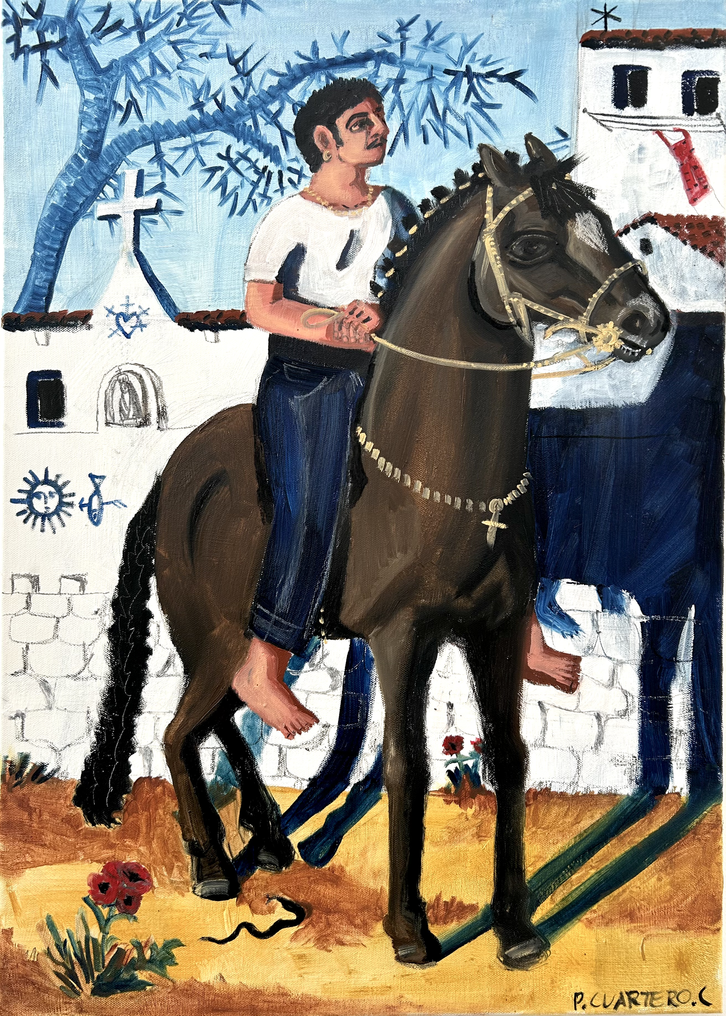 El caballero Jorge. Oil and graphite on canvas. 50x70cm. 2026