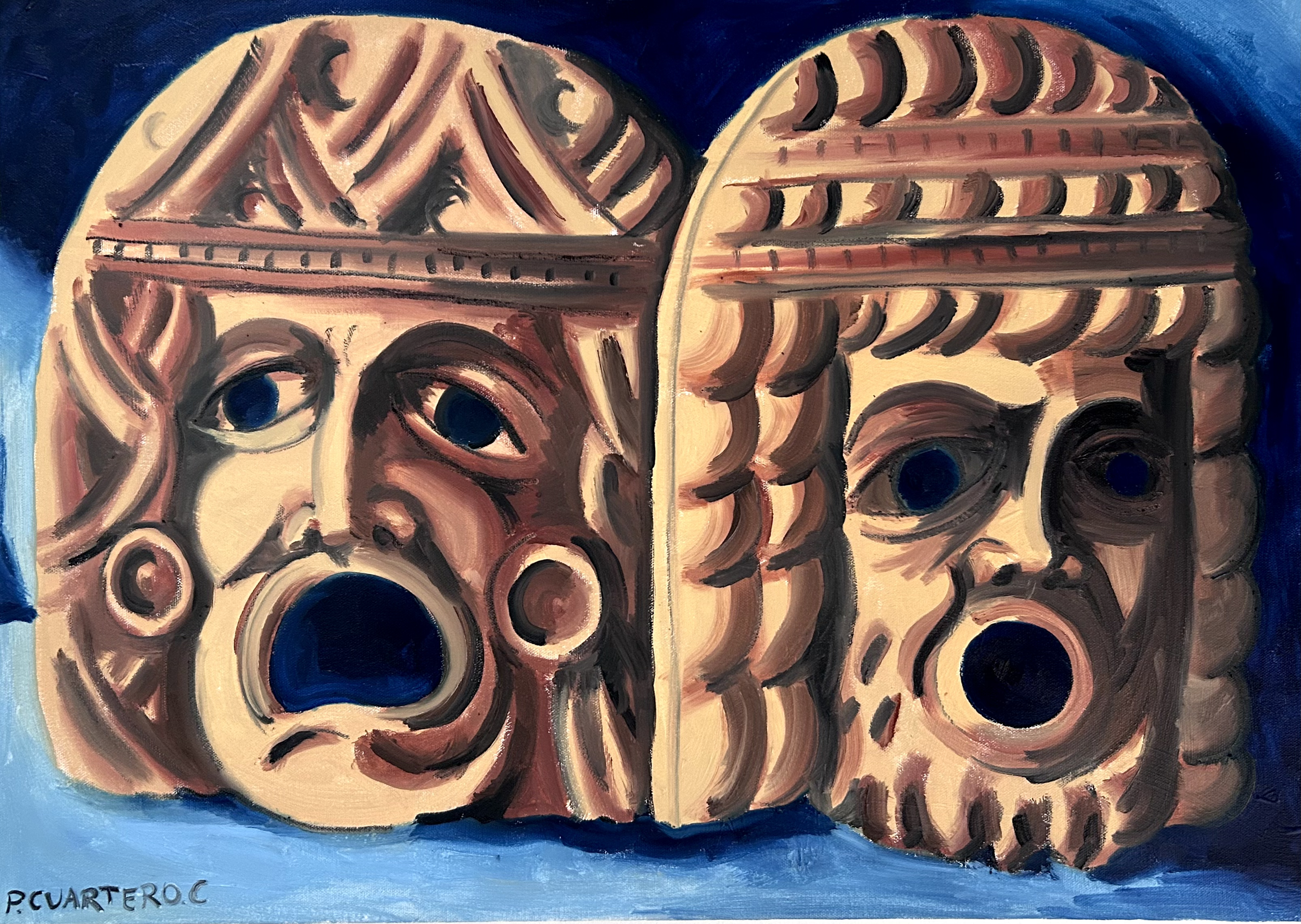 Il Drama. Oil and graphite on canvas. 70x50cm. 2026