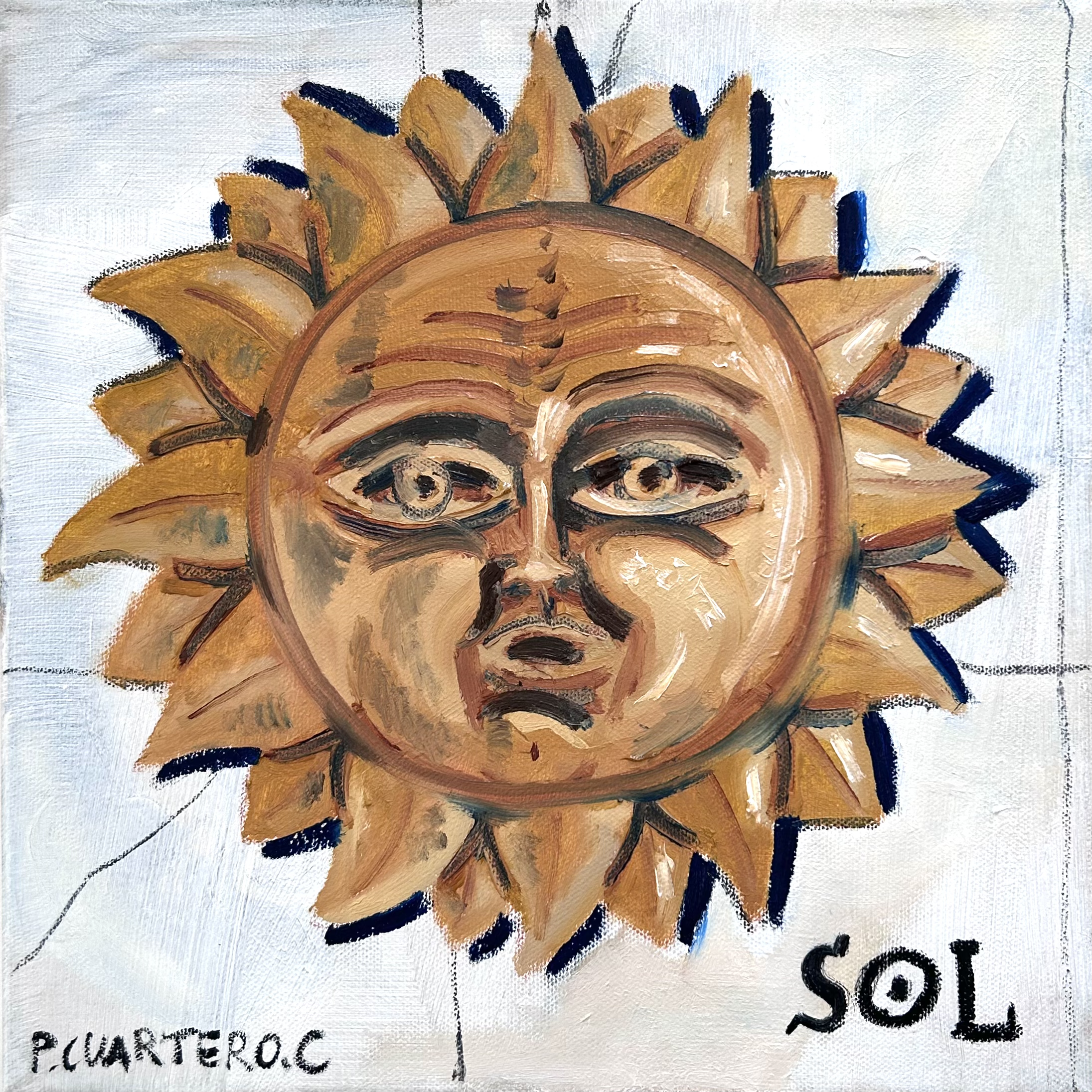 Sol. Oil and graphite on canvas. 30x30cm. 2026