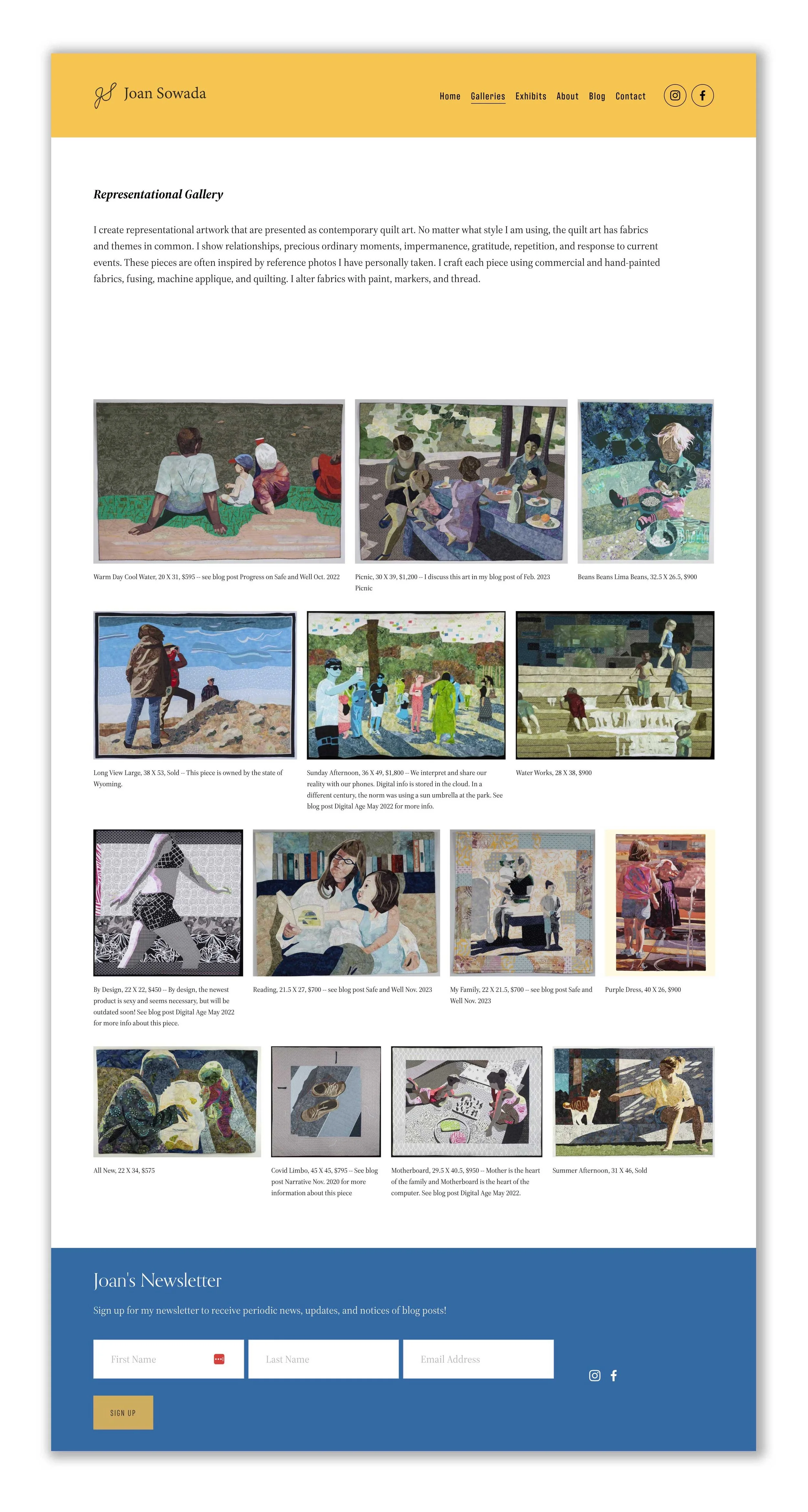 Joan sowada quilt gallery web page
