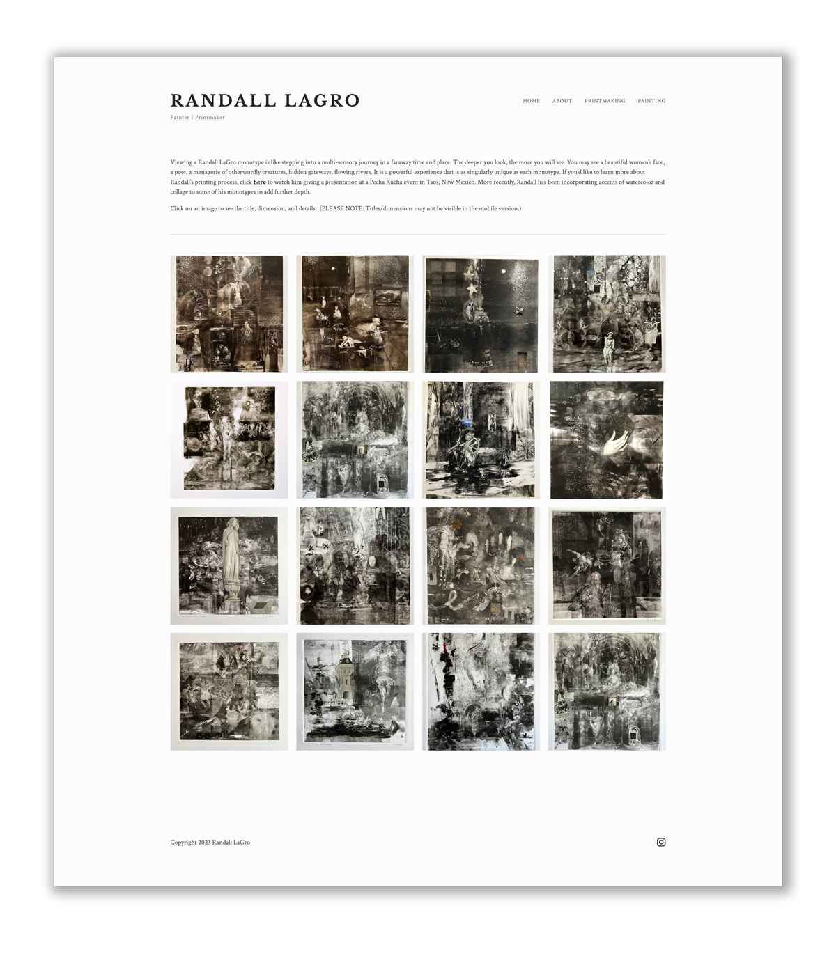 lithographic printmaking of randall lagro