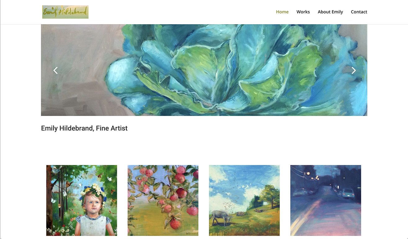 old website image of emily hildebrand painter from switzerland