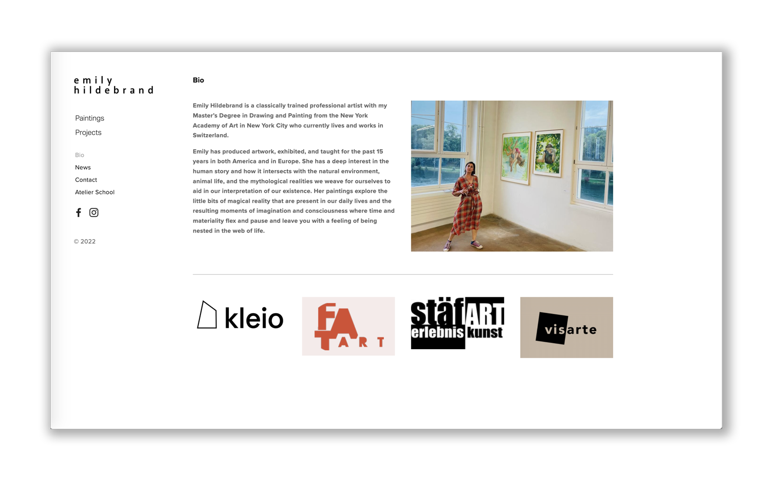 bio of swiss artist from America Emily Hildebrand