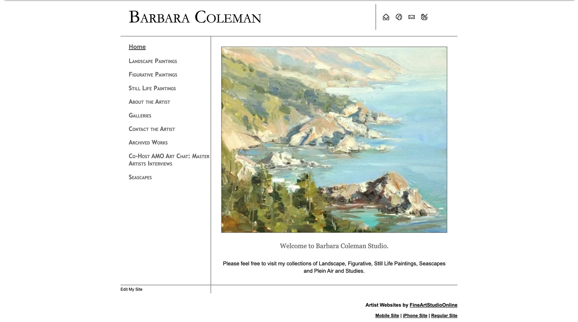 babara coleman plein air painter old website homepage
