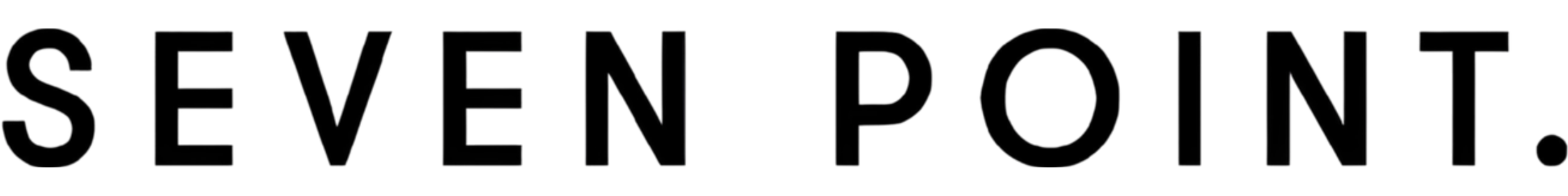 Text reading 'SEVEN POP' with stylized black letters and a partial grayscale bar design.