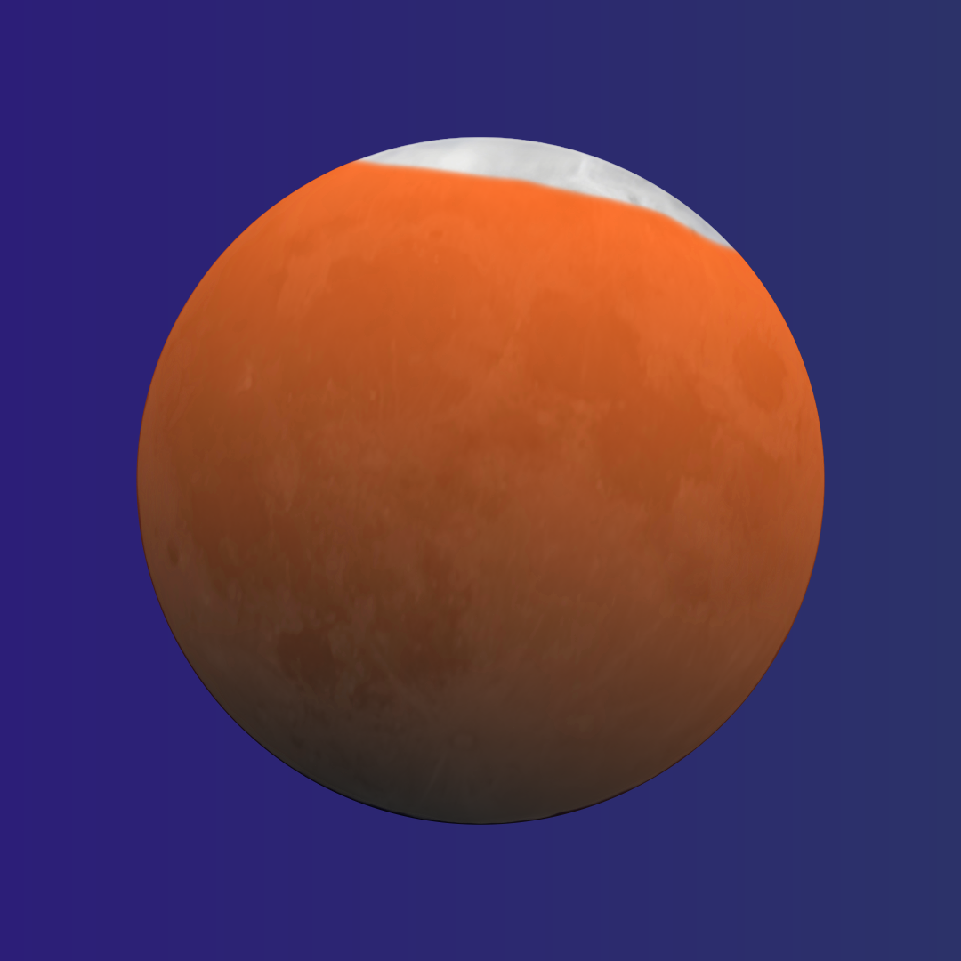 August 28 full moon with lunar eclipse covering 96% of moon and appearing coppery red.