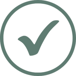A circular checkmark symbol with a check mark inside.