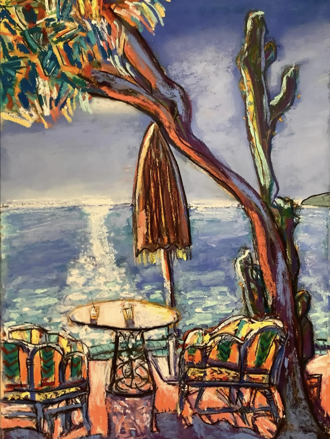 SOLD - La pinède de Cap d'Ail, pastel, 20x29cm