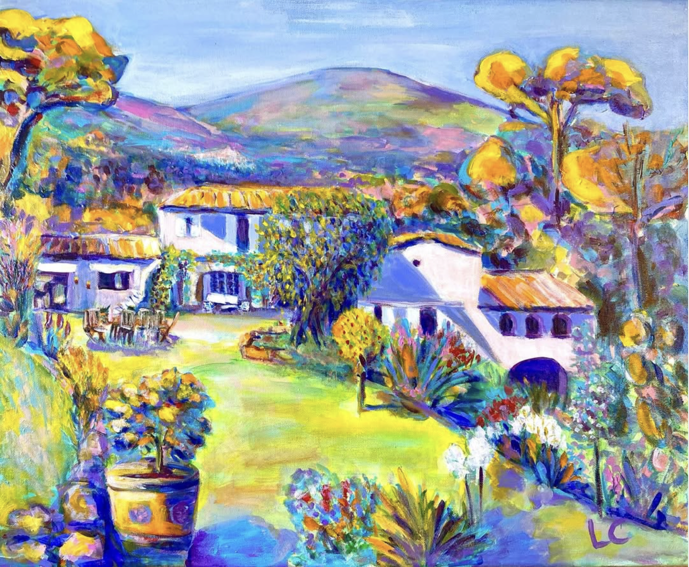 SOLD (COMMISSION) - Maison de Tourrettes-sur-Loup, acrylic on canvas 