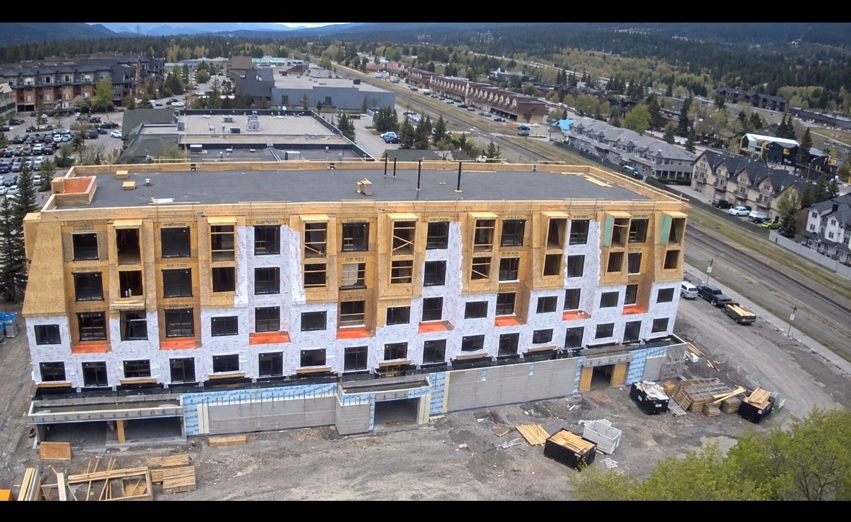 Banff Alberta 64-unit apartment building framing