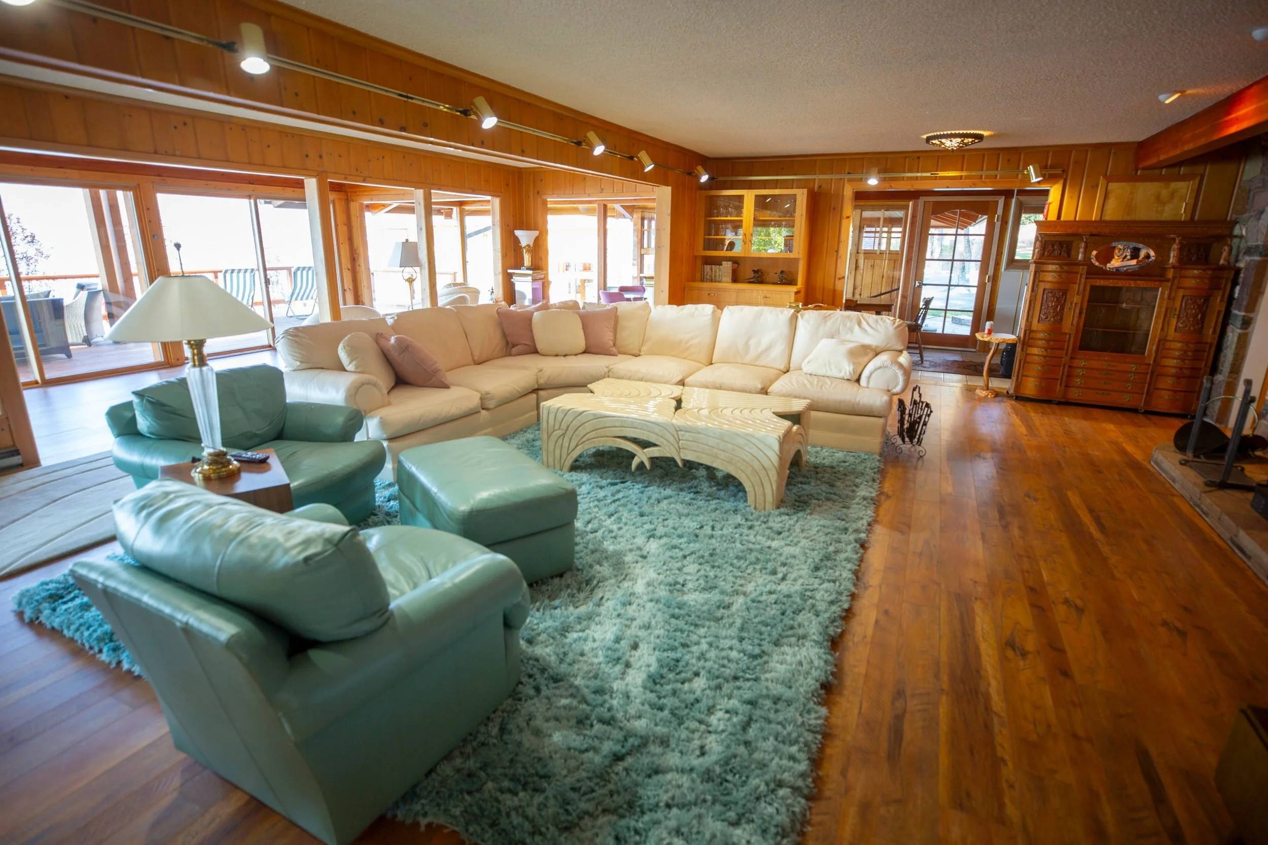 A cabin living room with lake access at The Retreat on Lake Pend Oreille