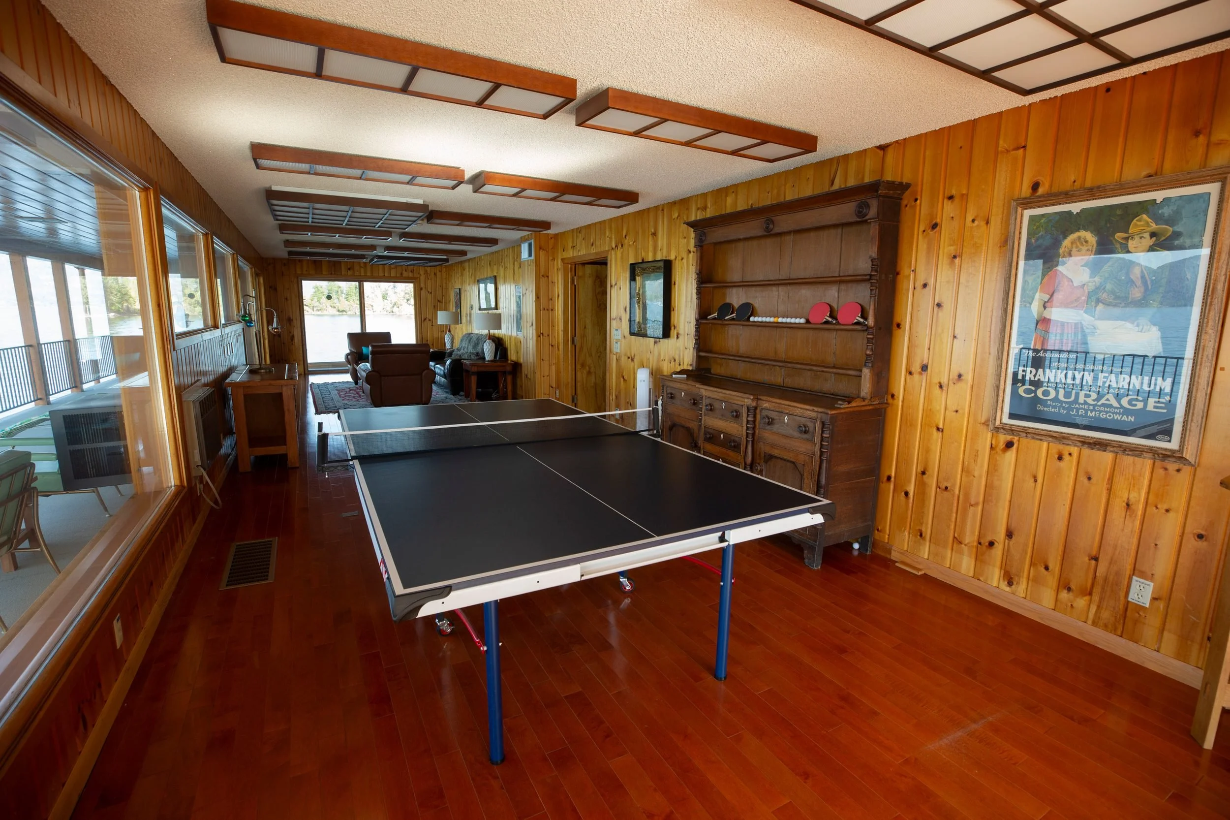 The recreation room with ping pong at The Retreat on Lake Pend Oreille in Sagle, Idaho